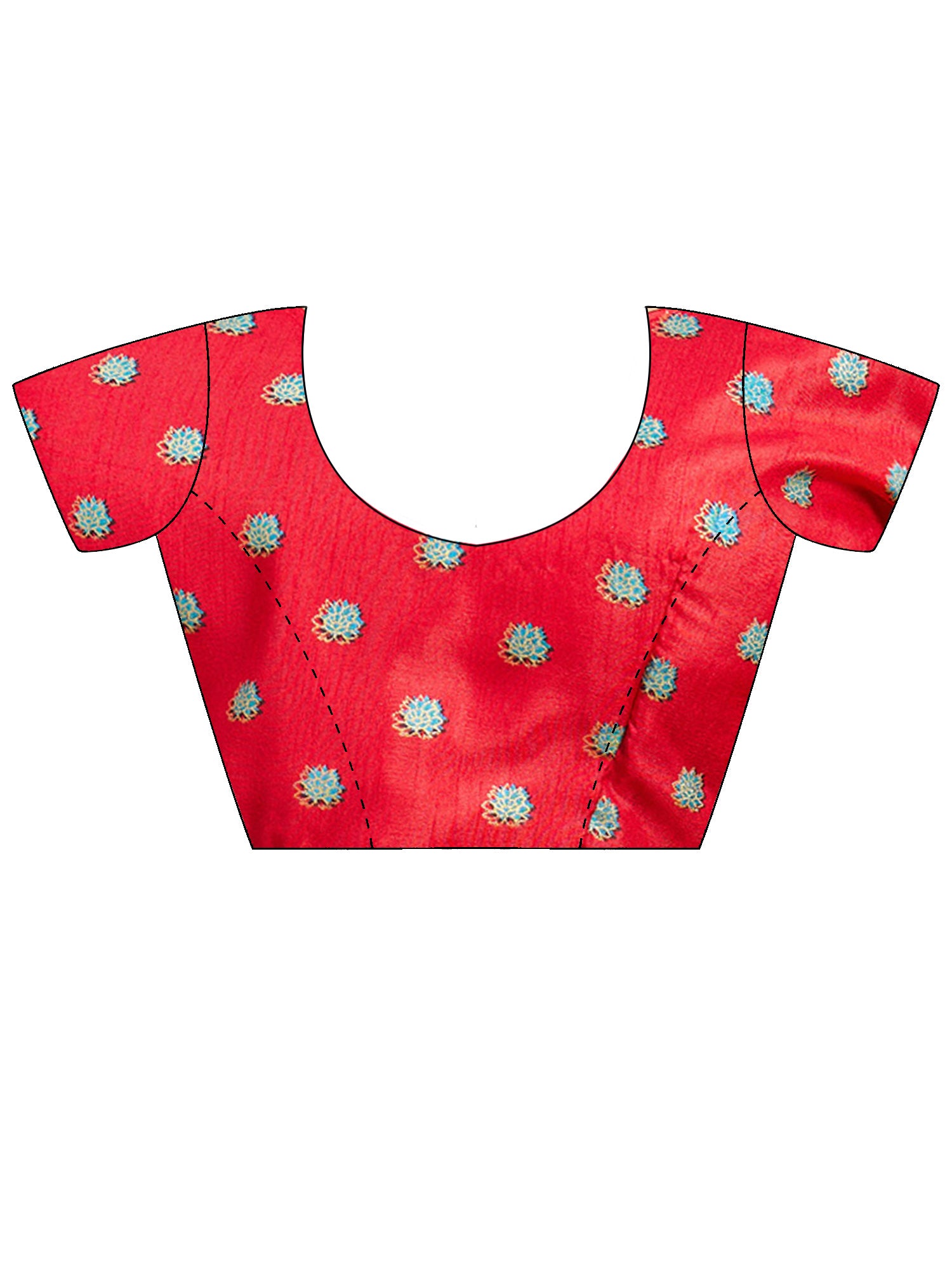 Unstitched pink silk blend blouse piece with ethnic motif design