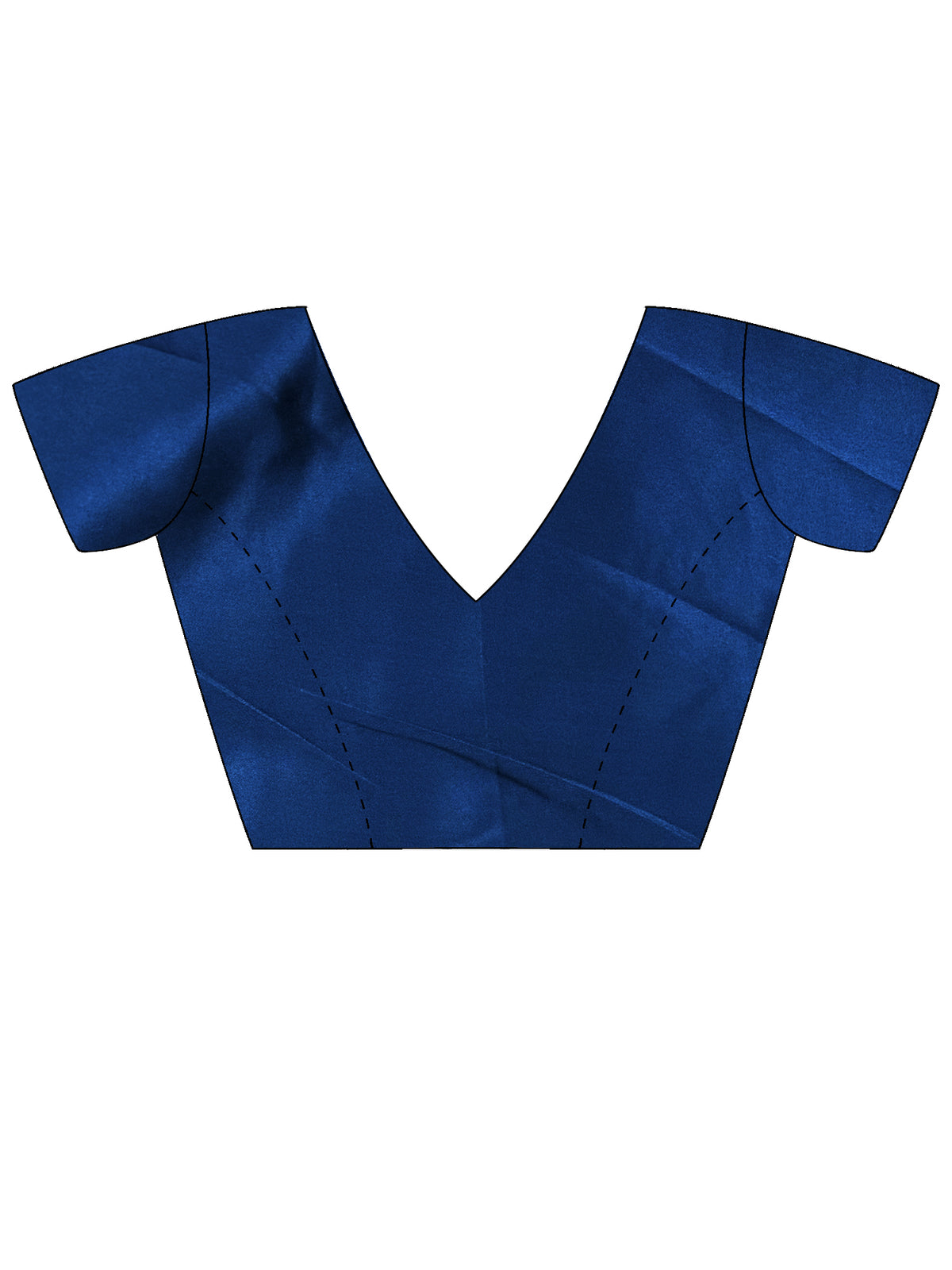 Unstitched teal blue  blouse piece with solid design