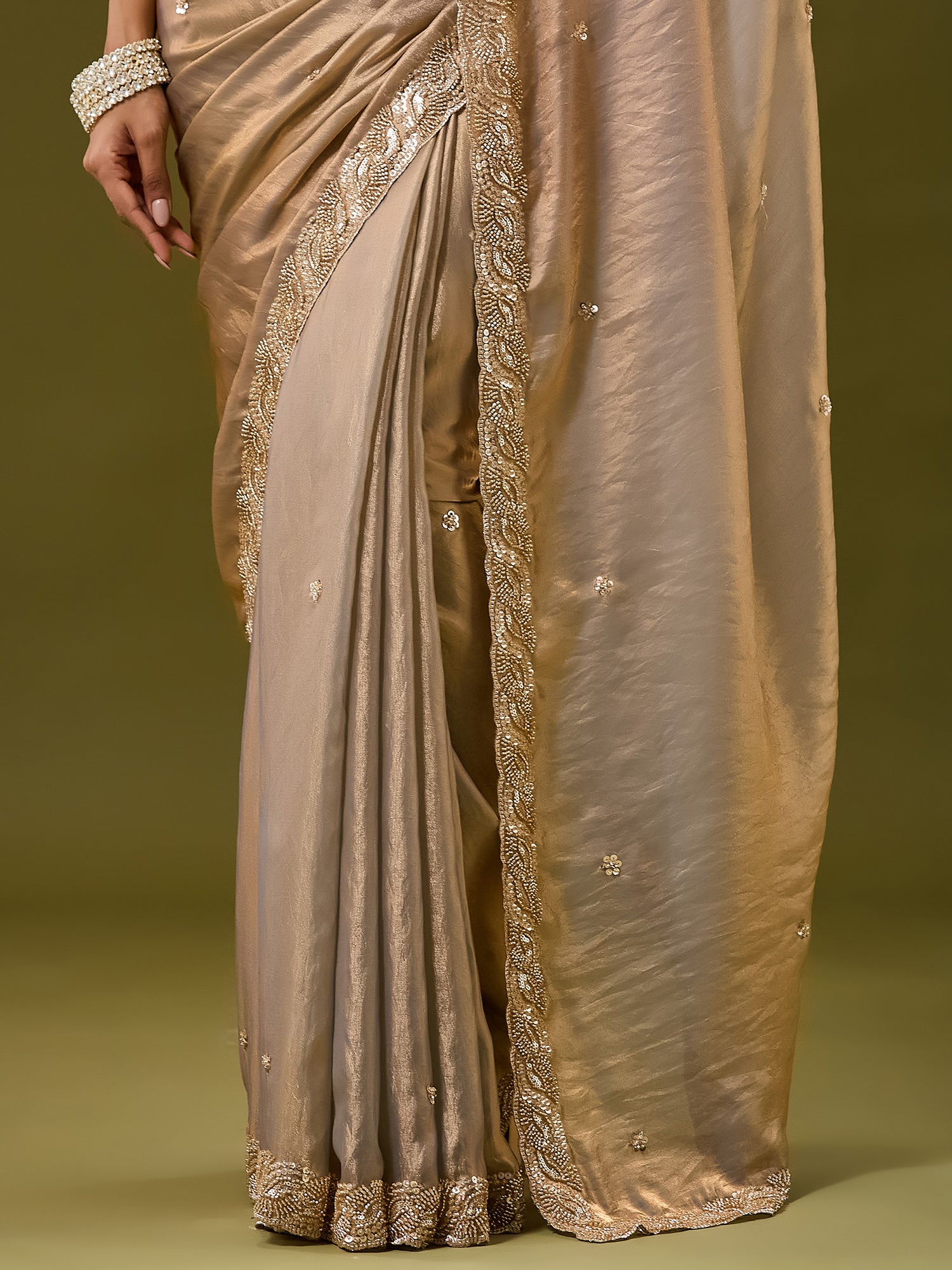 Metallic Satin saree – detail view 4