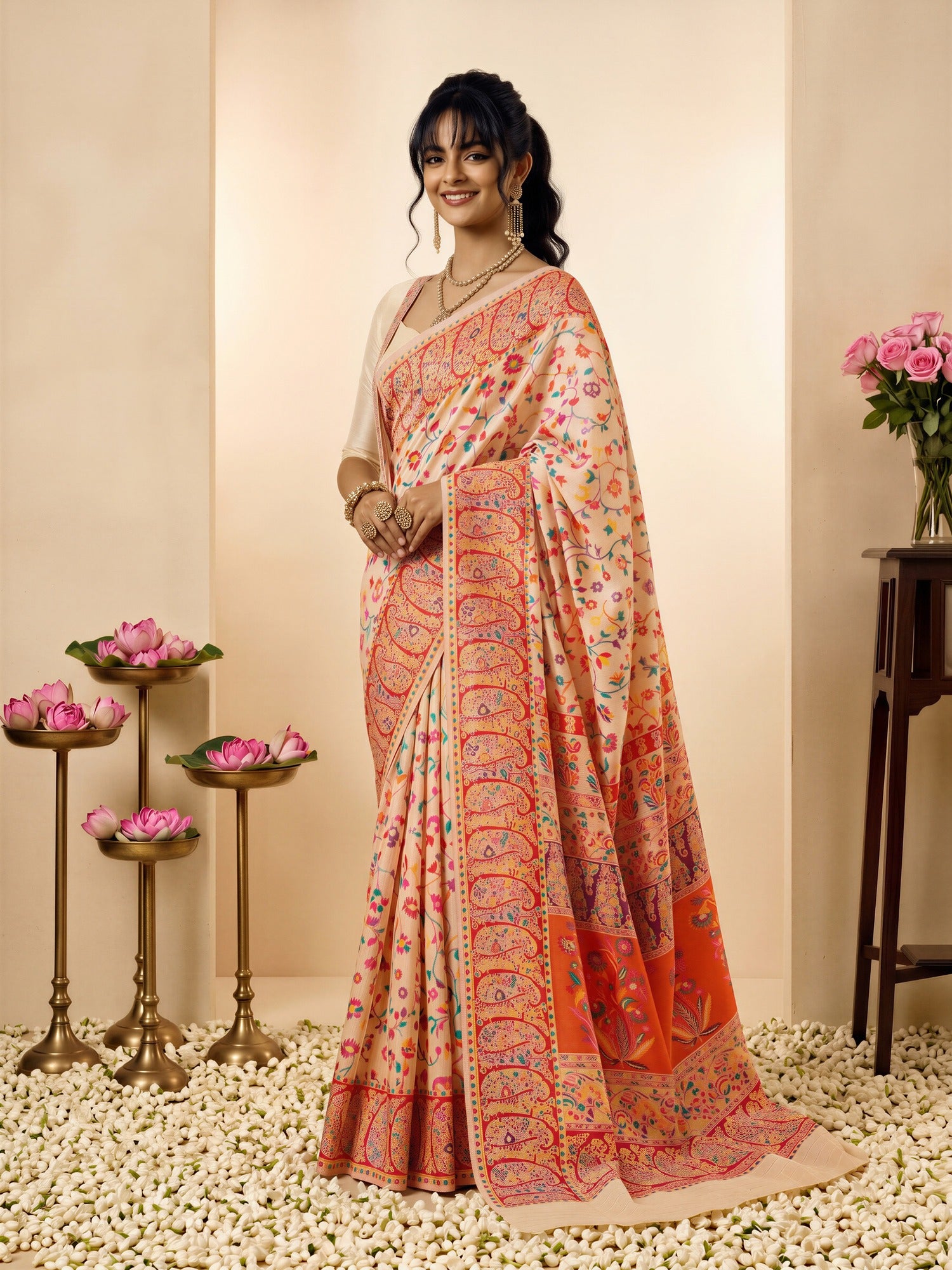 Cream Cotton Silk saree – detail view 2