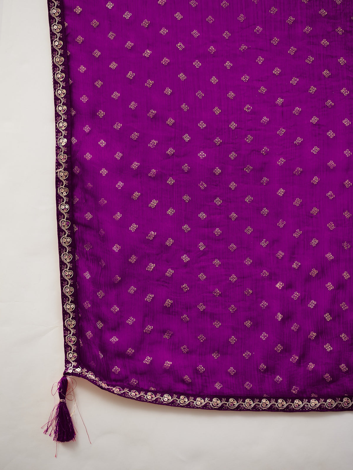 Purple chiffon saree view 4