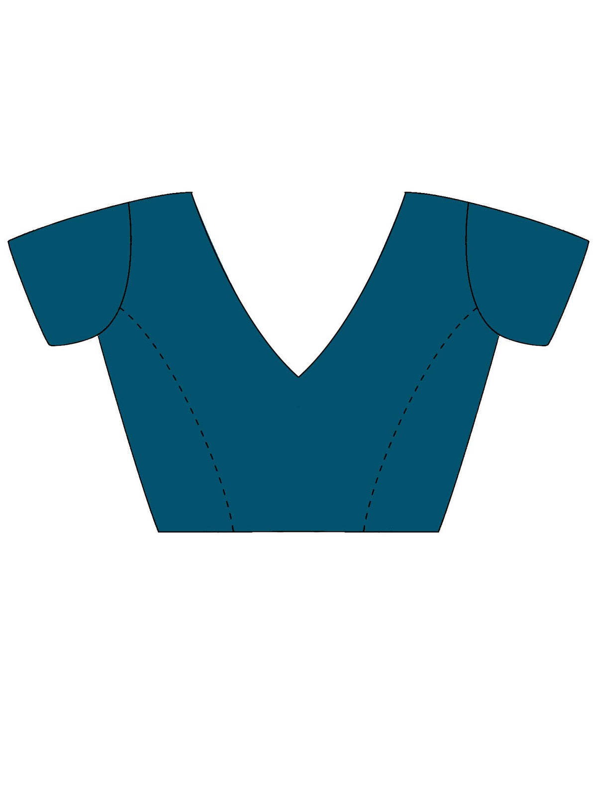 Unstitched teal crepe blouse piece with solid design