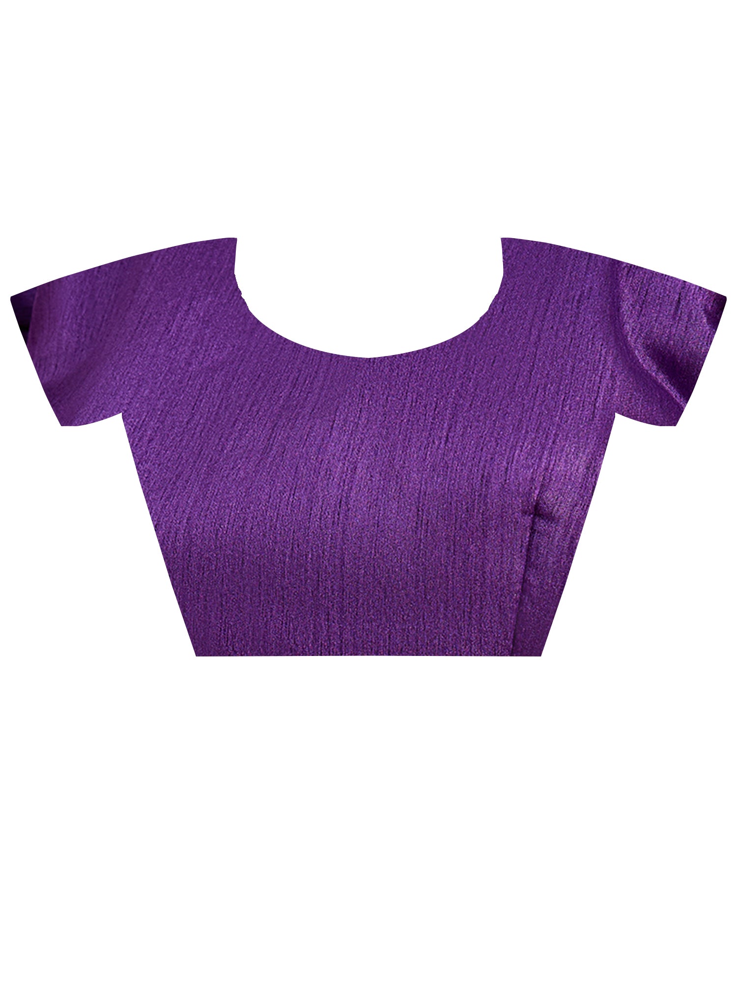Unstitched violet silk blend blouse piece with solid design