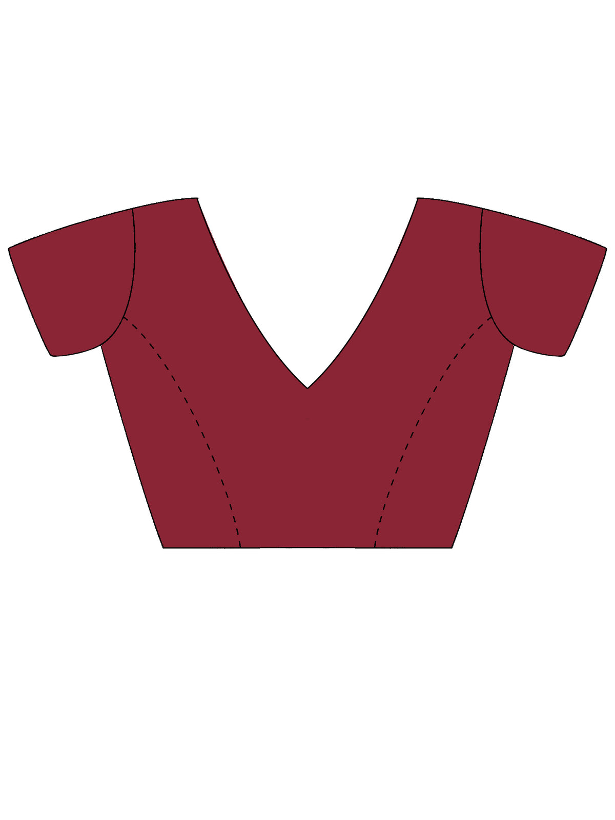 Unstitched maroon georgette blouse piece with embellished design