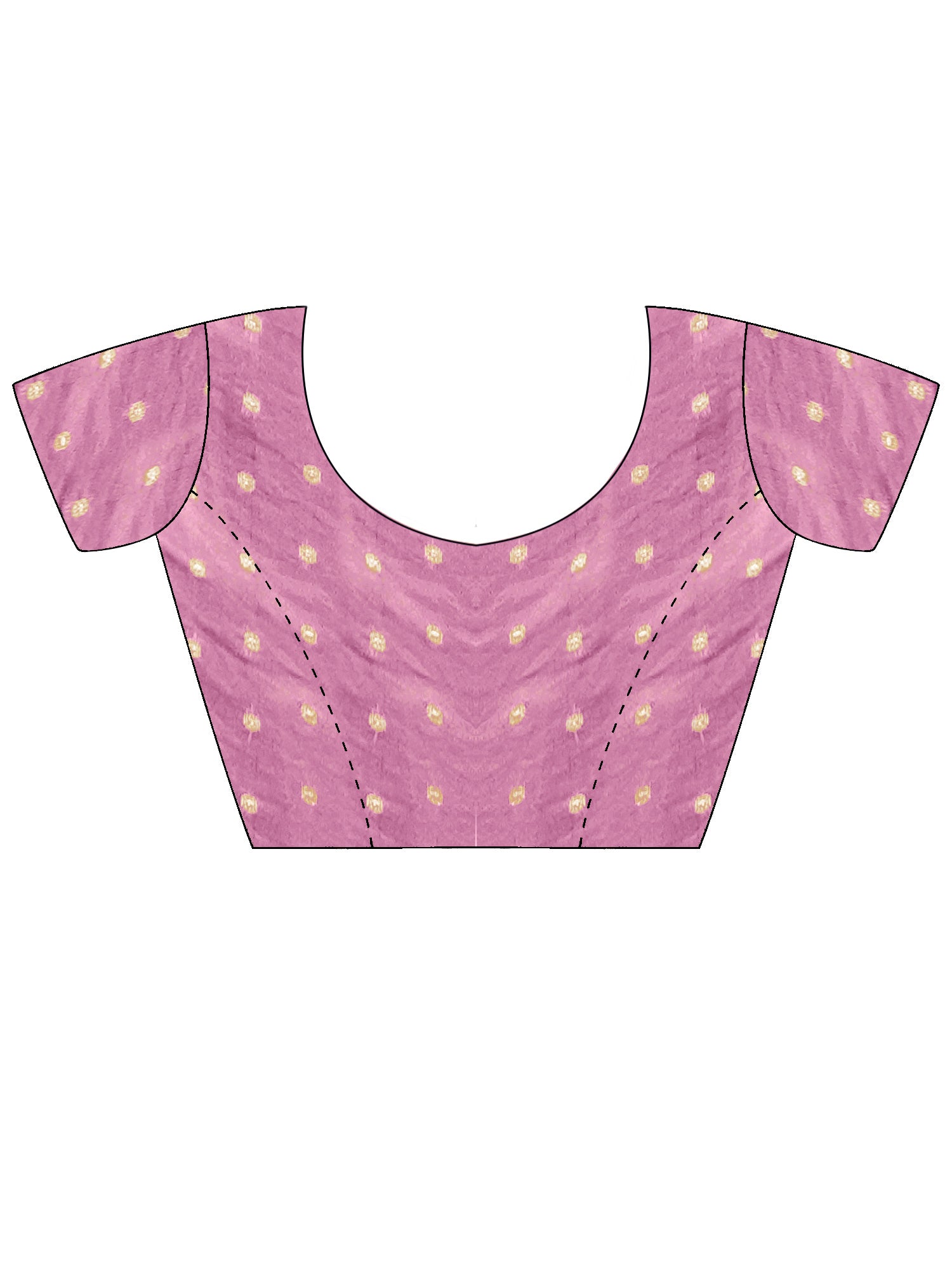 Unstitched pink silk blend blouse piece with zari butta design