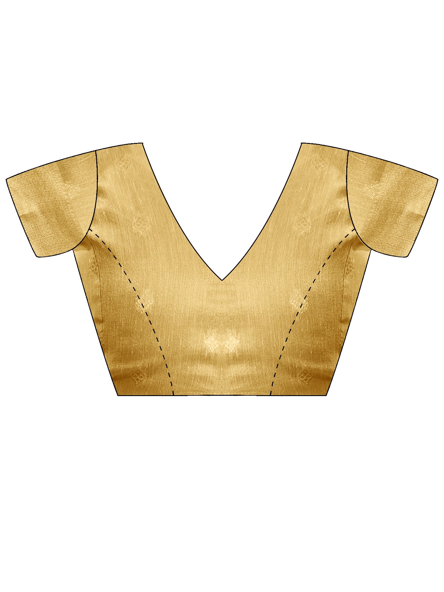Unstitched yellow tissue blouse piece with zari butta design