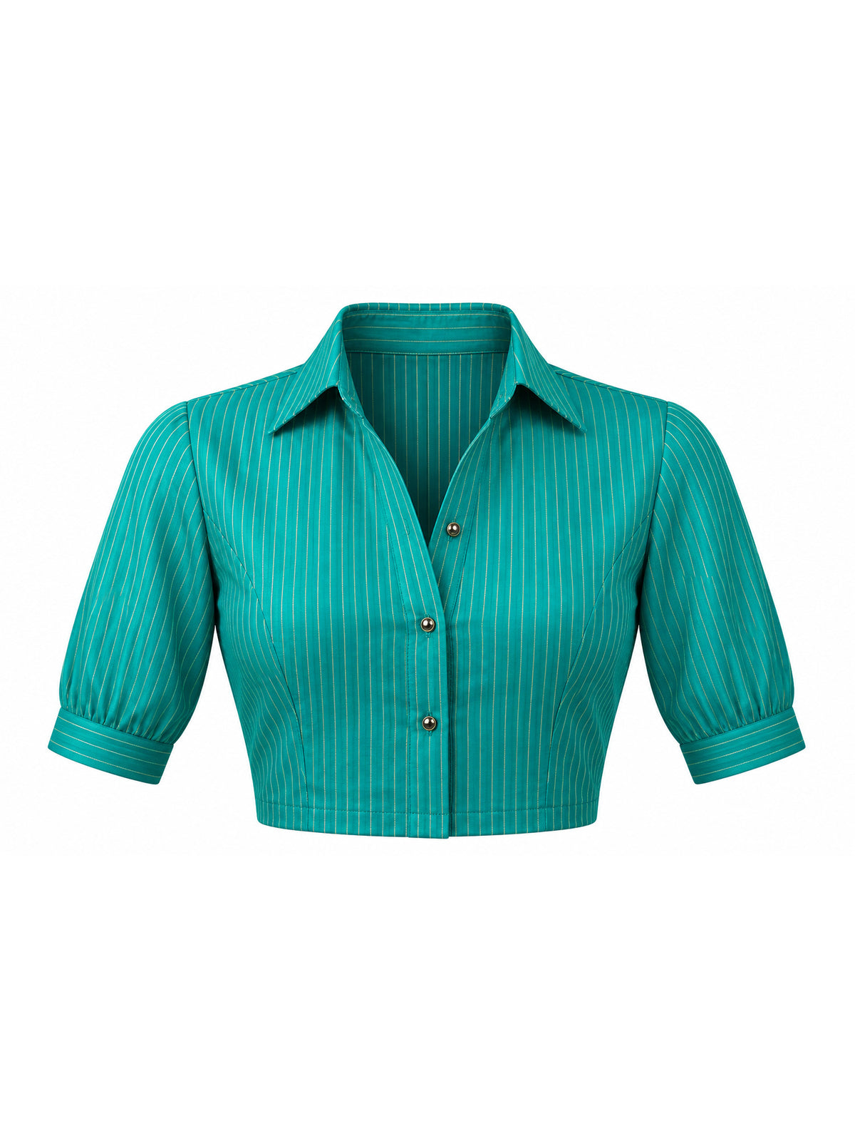 Unstitched teal green crepe blouse piece with solid design
