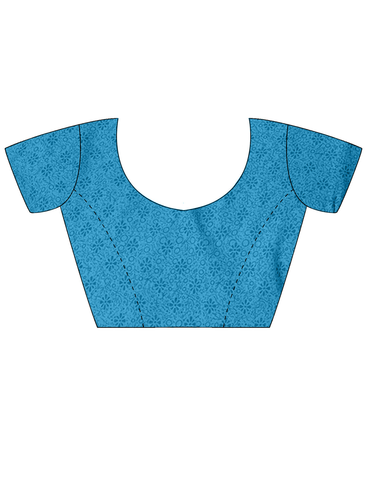 Unstitched light blue georgette blouse piece with embellished design