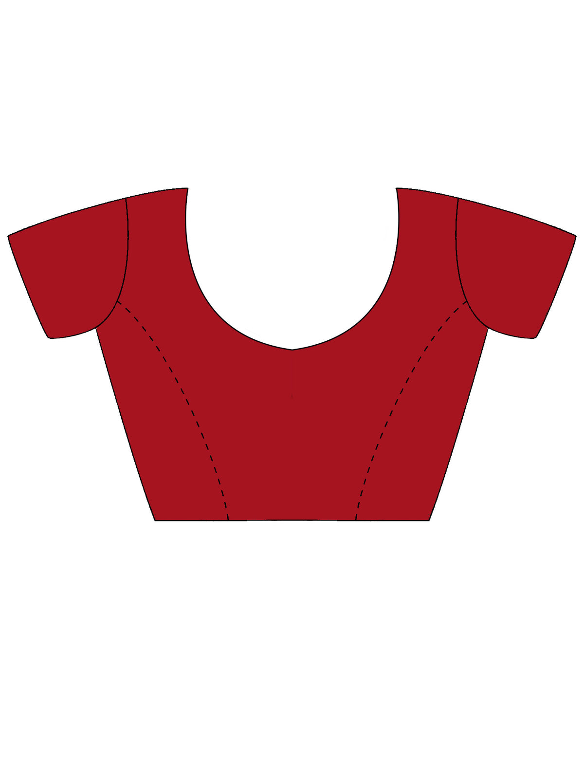 Unstitched red georgette blouse piece with solid design
