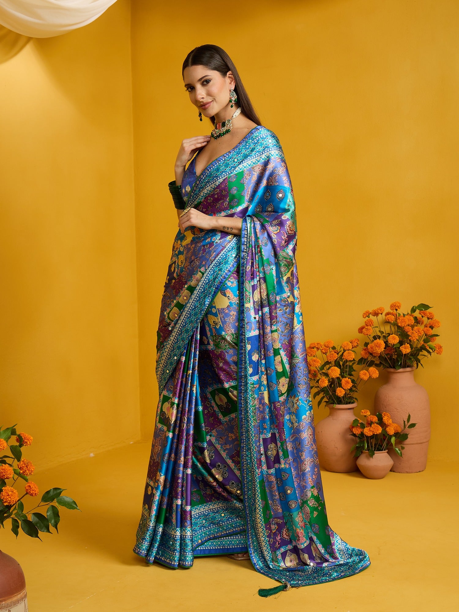 Light Blue Silk Blend saree – detail view 1
