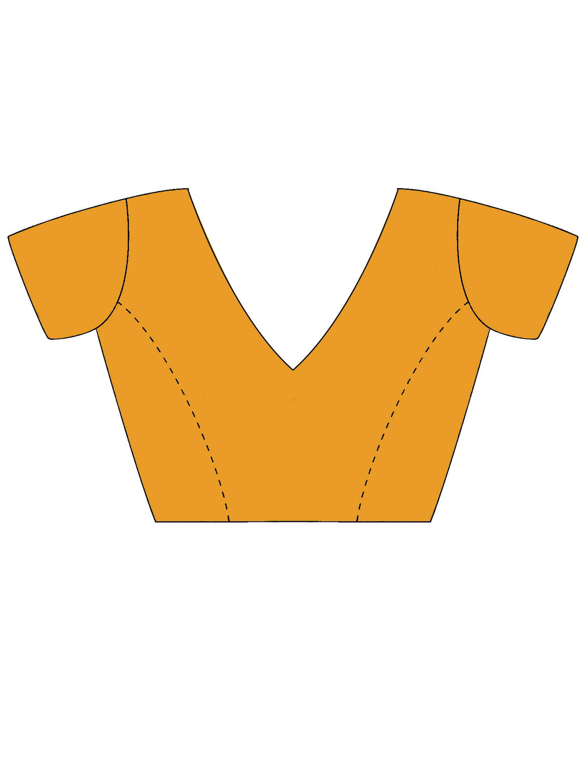Unstitched yellow georgette blouse piece with solid design