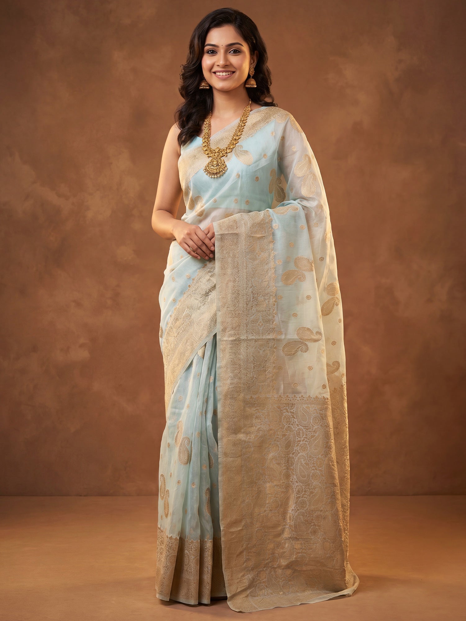 Light Blue Silk Blend saree – detail view 3