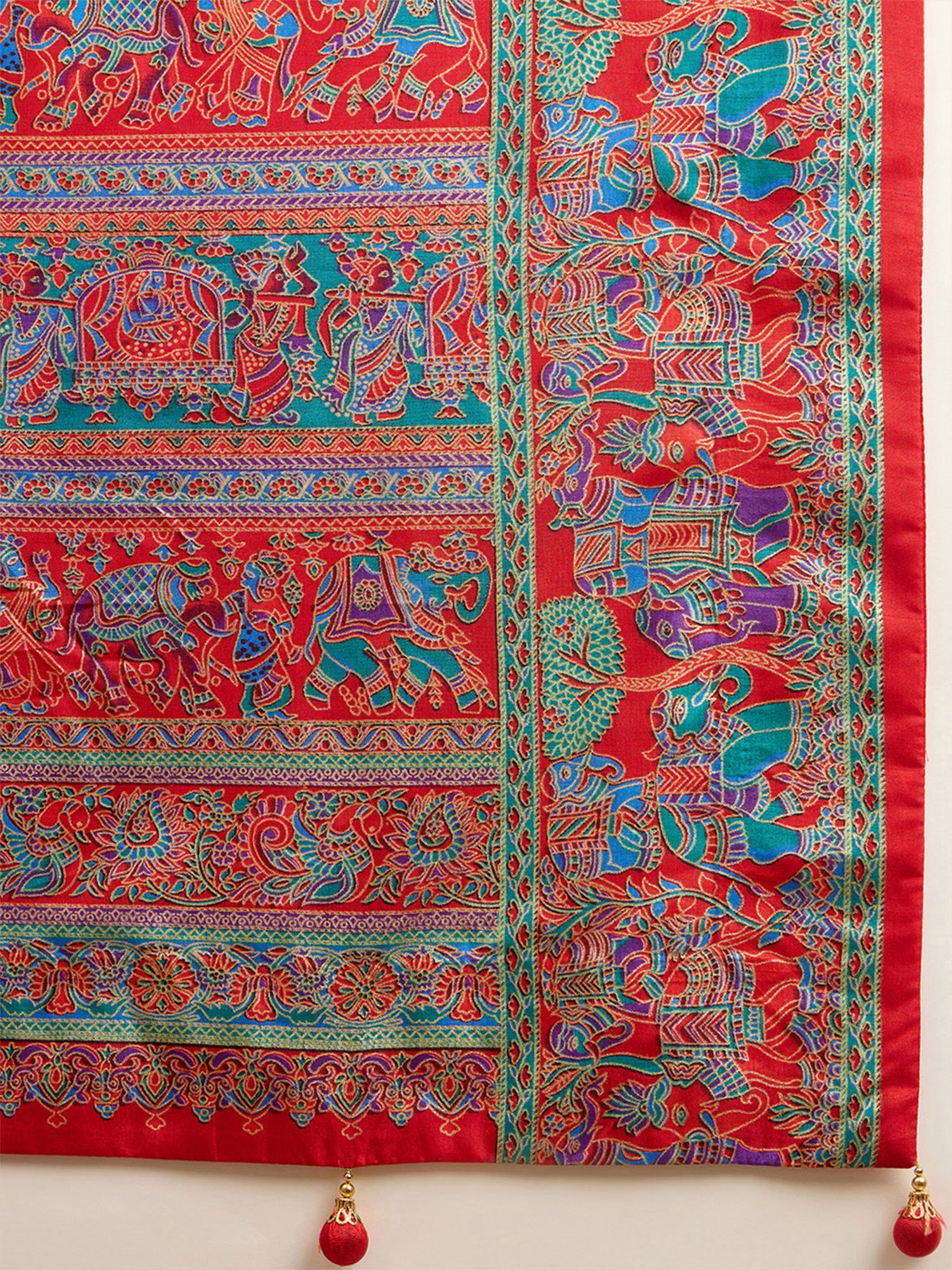 Red Silk Blend saree – detail view 5