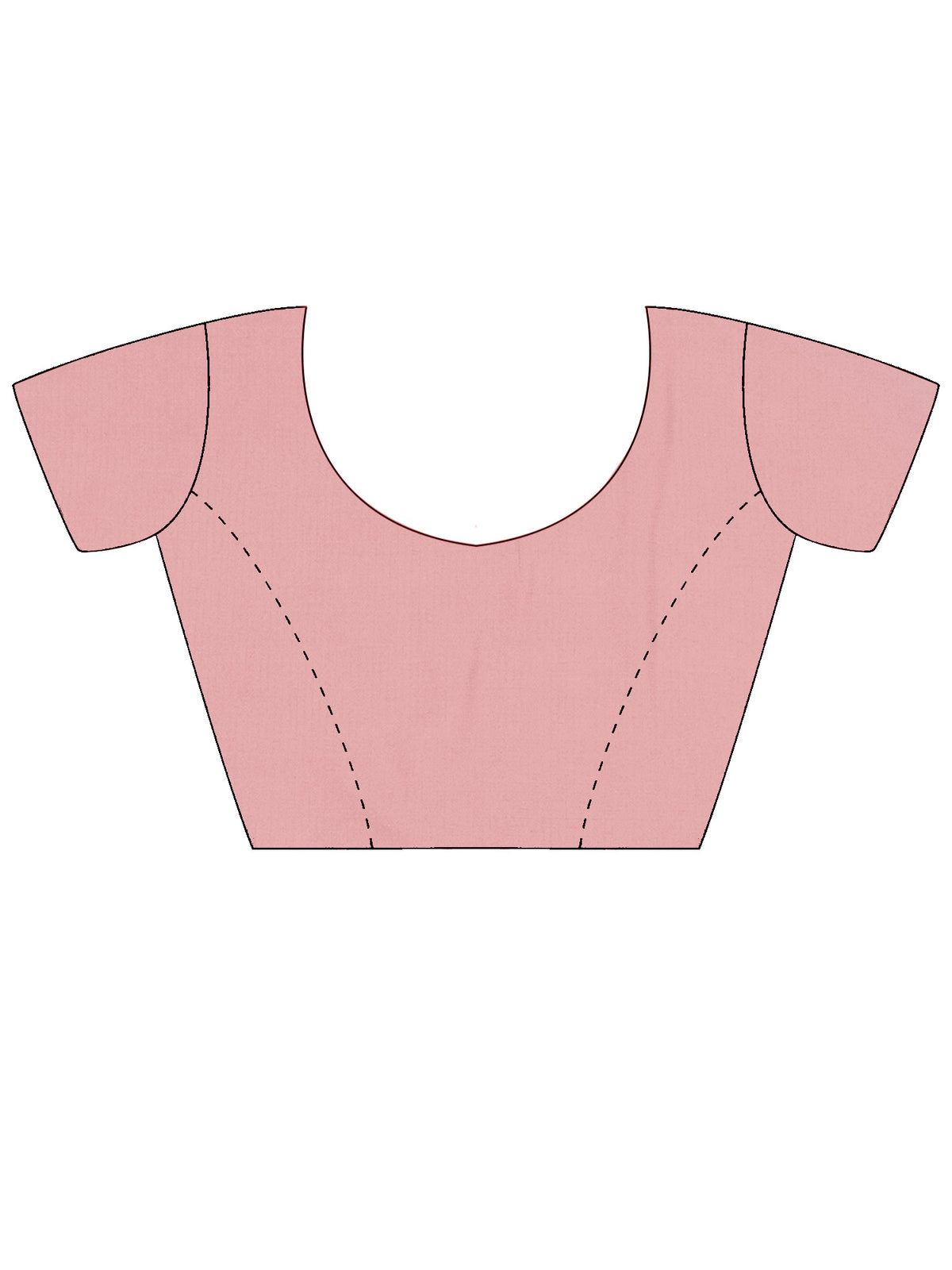 Unstitched peach kota doria cotton blouse piece with solid design