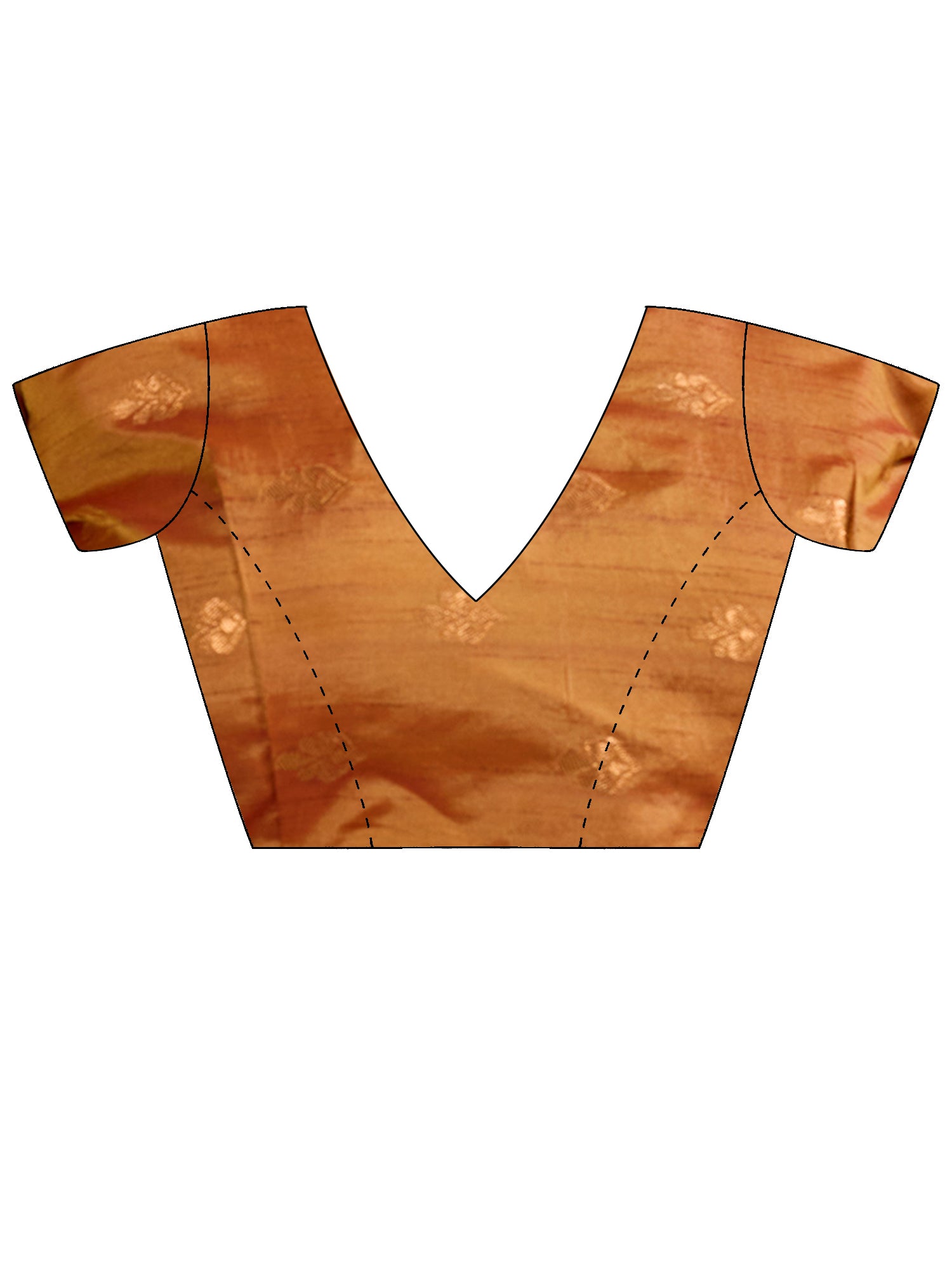 Unstitched mustard tussar silk blouse piece with ethnic motif design