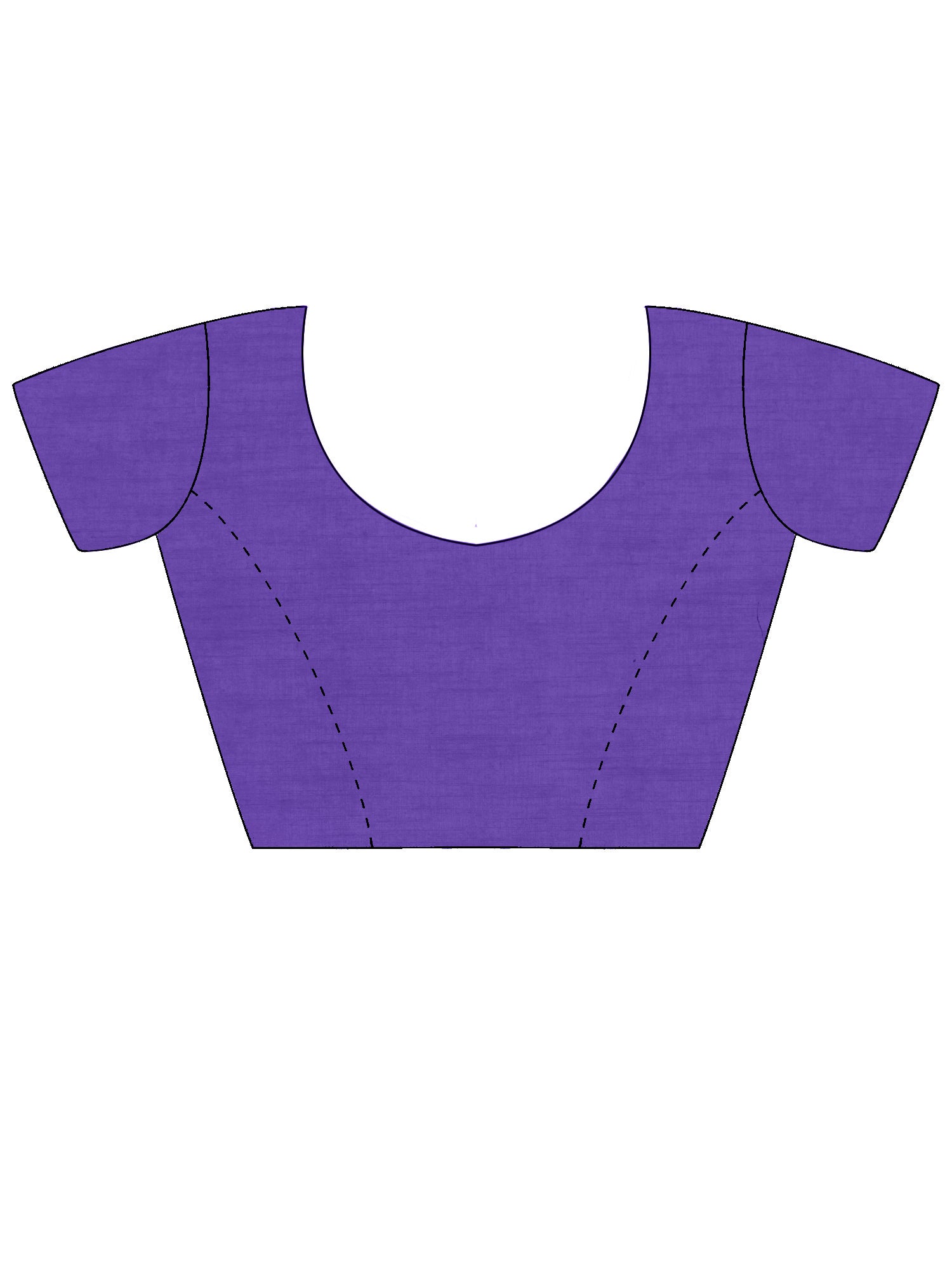 Unstitched purple cotton blouse piece with solid design
