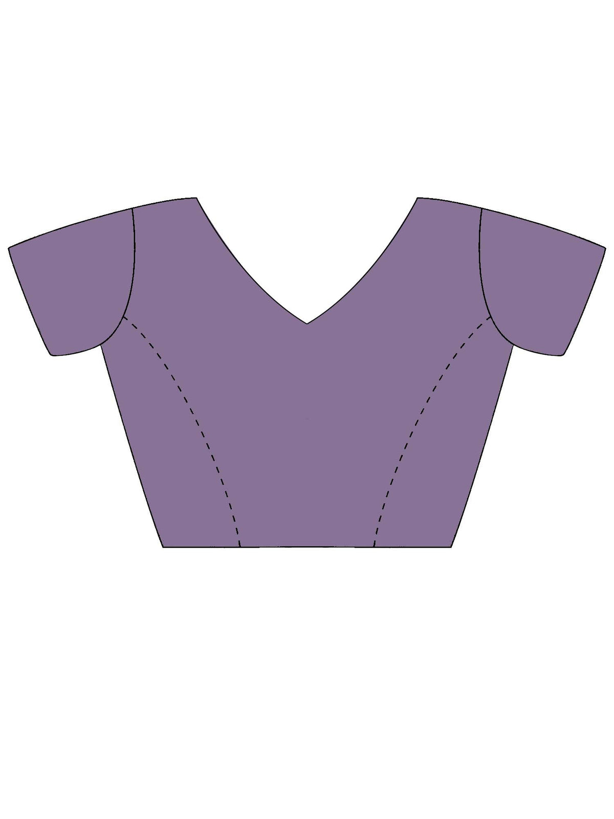 Unstitched lavender satin blouse piece with embellished design