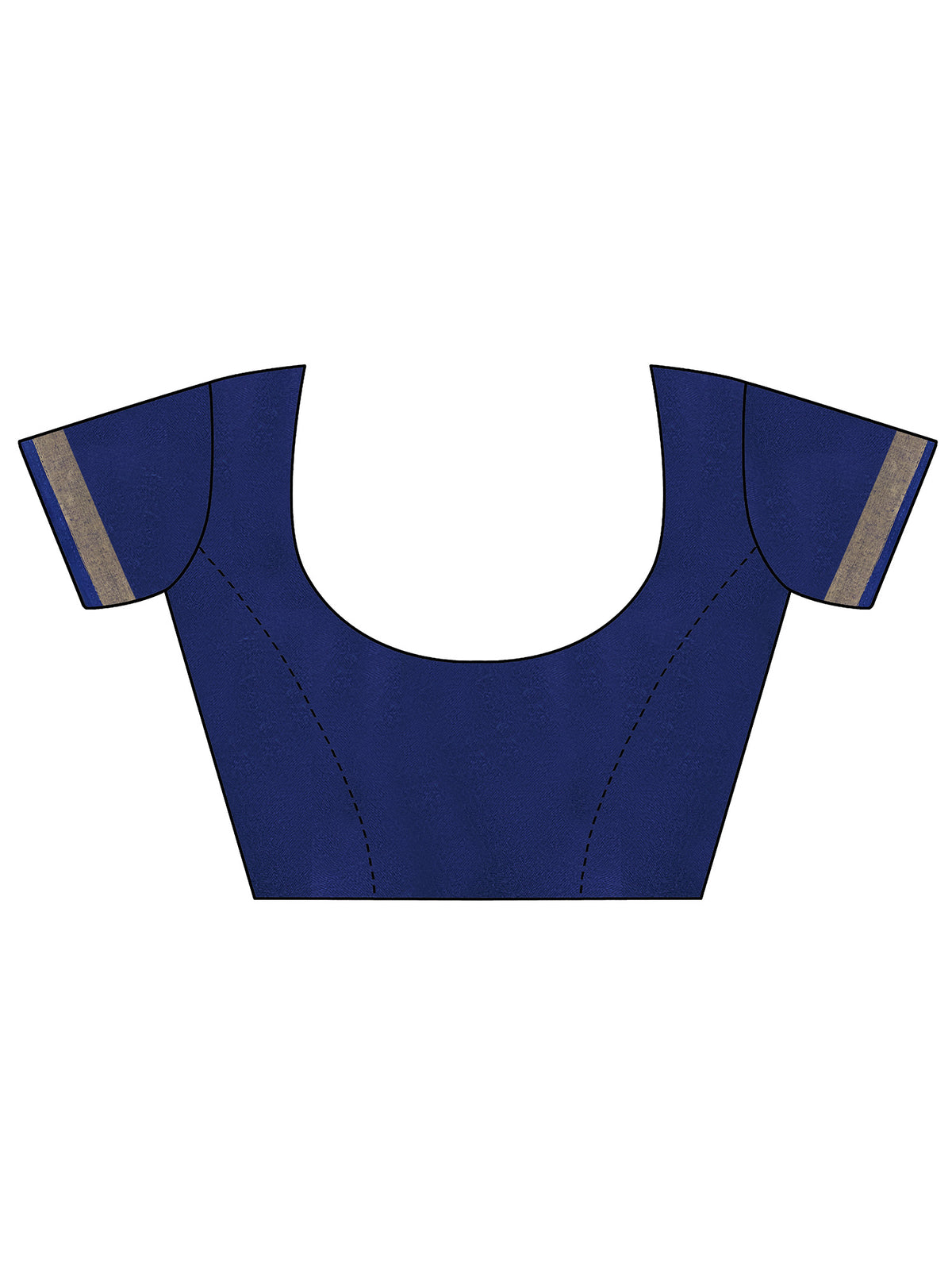 Unstitched indigo mal cotton blouse piece with solid design