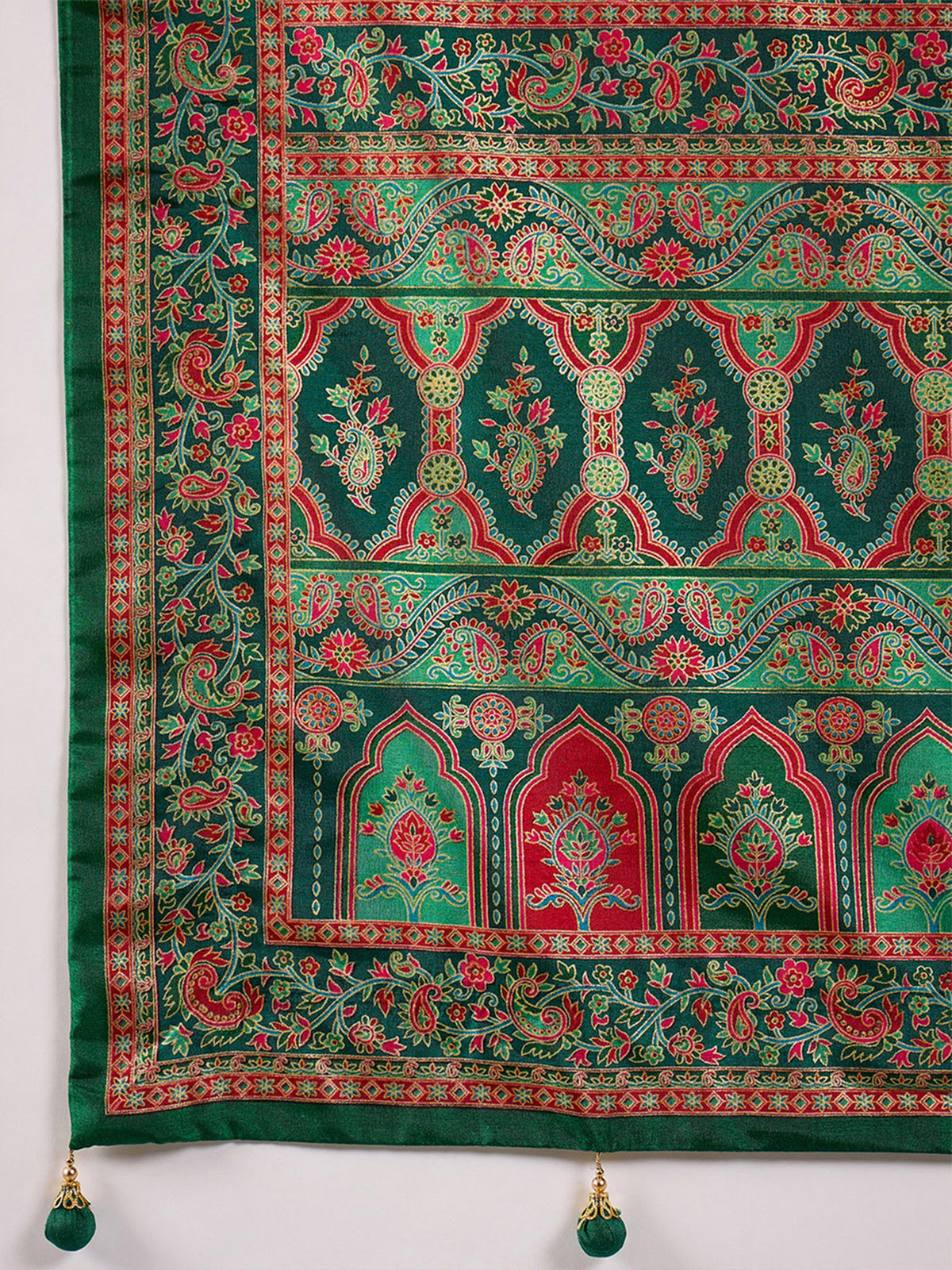 Dark Green Silk Blend saree – detail view 5