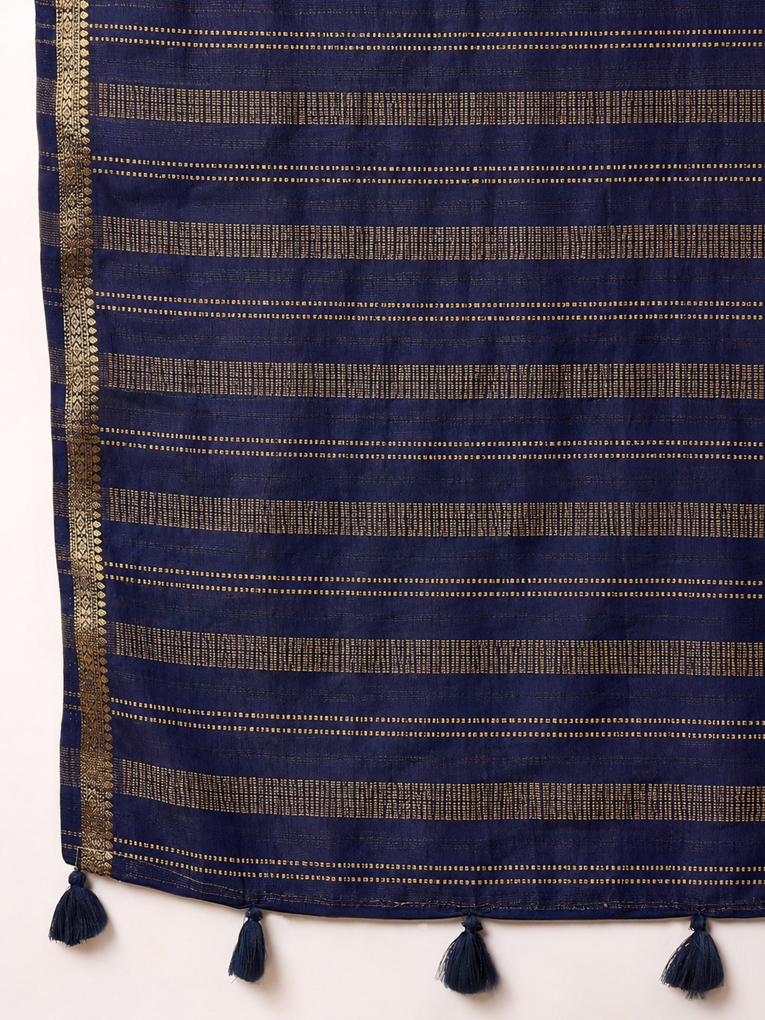 Navy Blue Mysore Silk saree – detail view 4