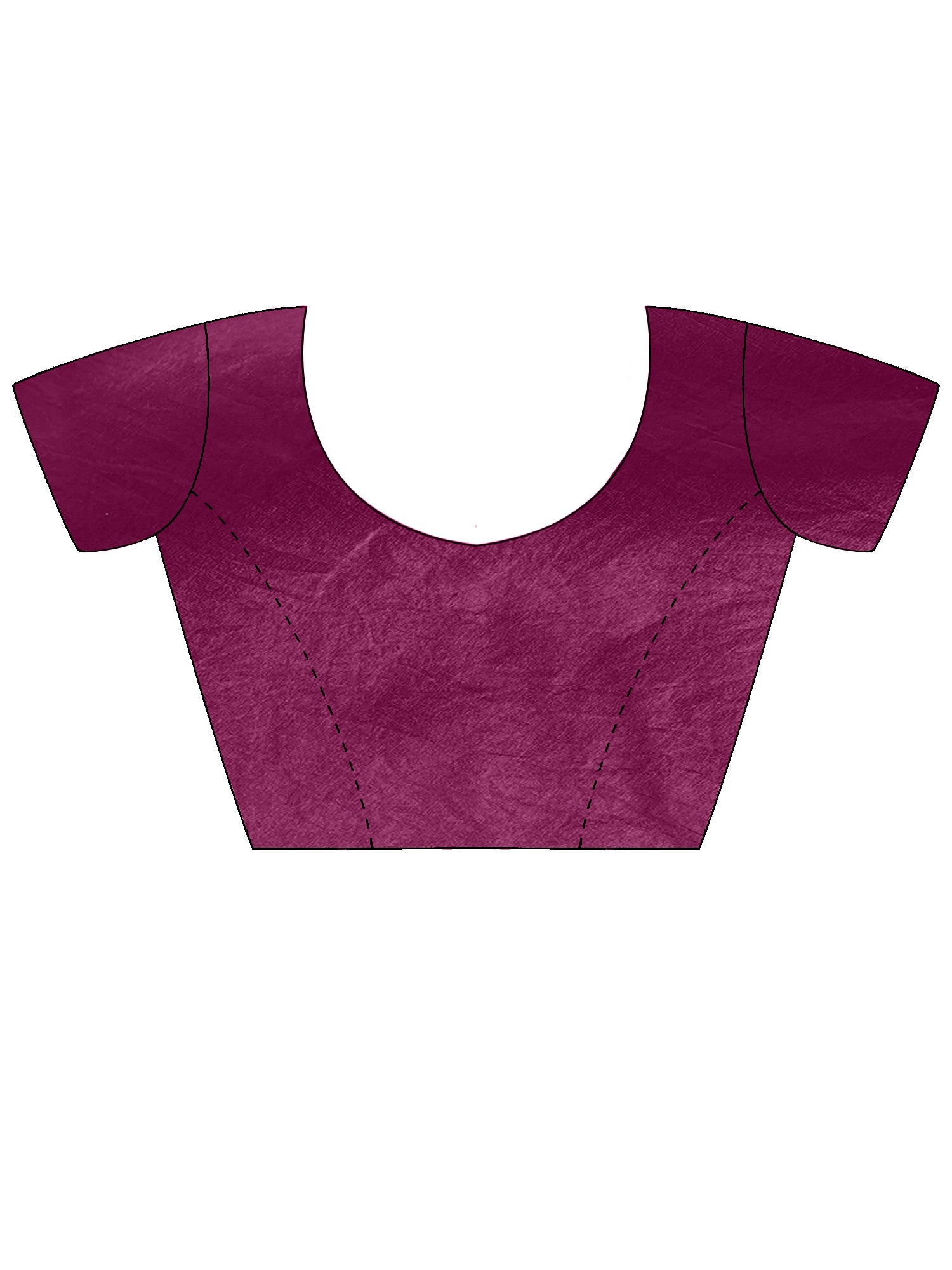 Unstitched purple vichitra silk blouse piece with solid design
