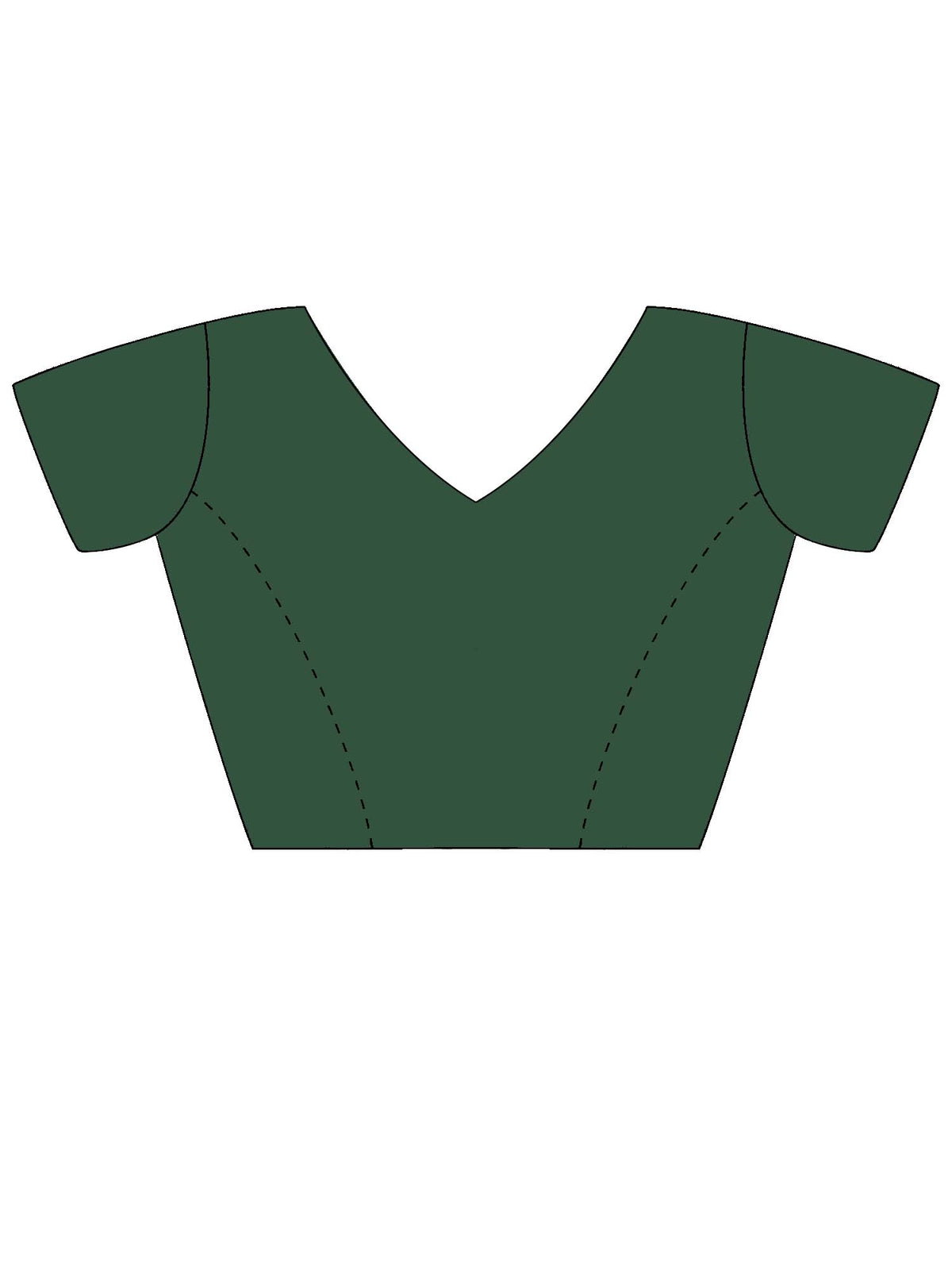 Unstitched green soft silk blouse piece with woven design design