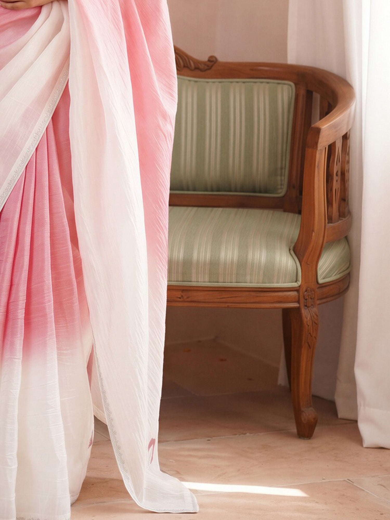 Pink Paper Silk saree – detail view 5