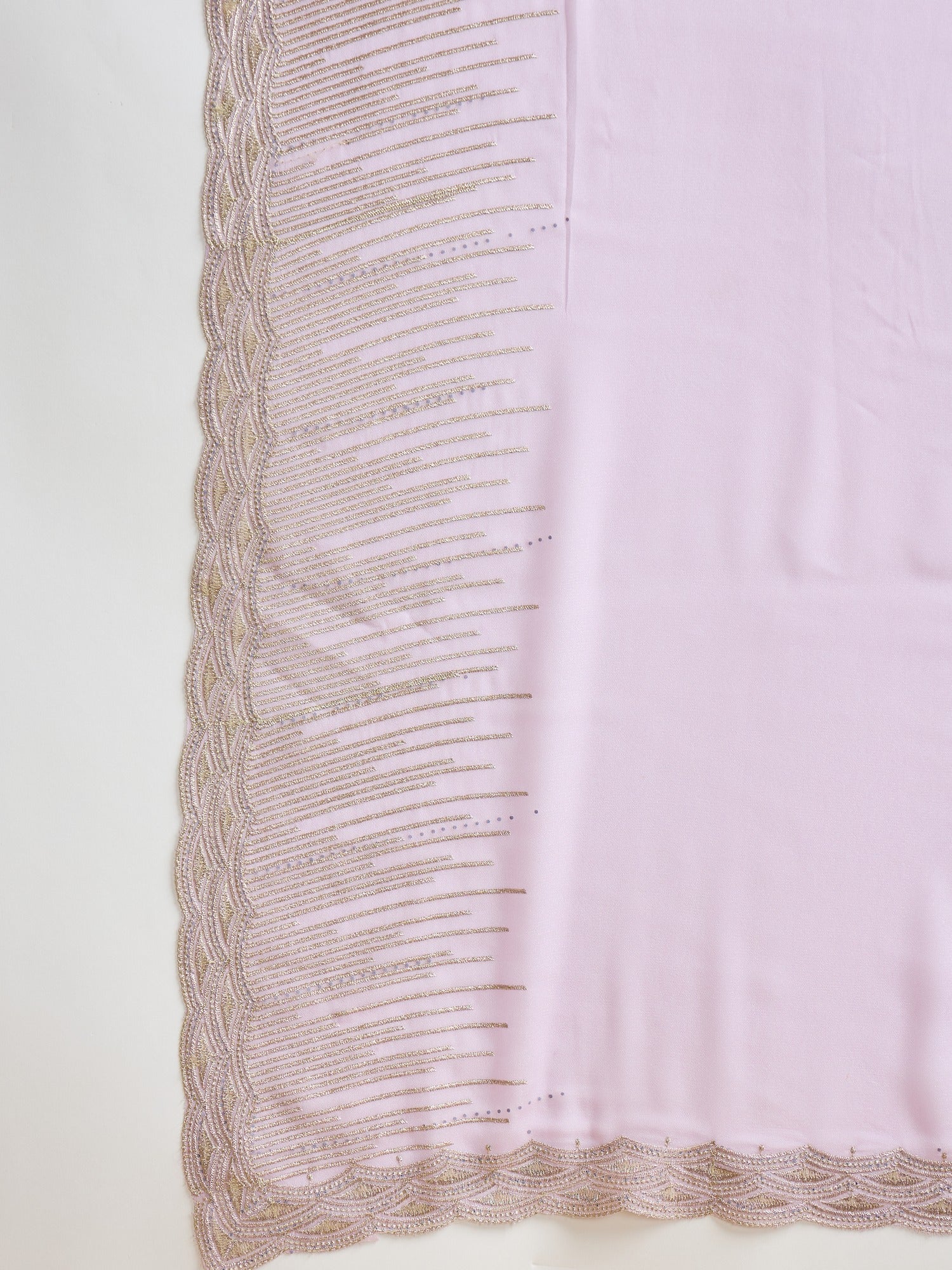 Lavender Pure Georgette saree – detail view 4