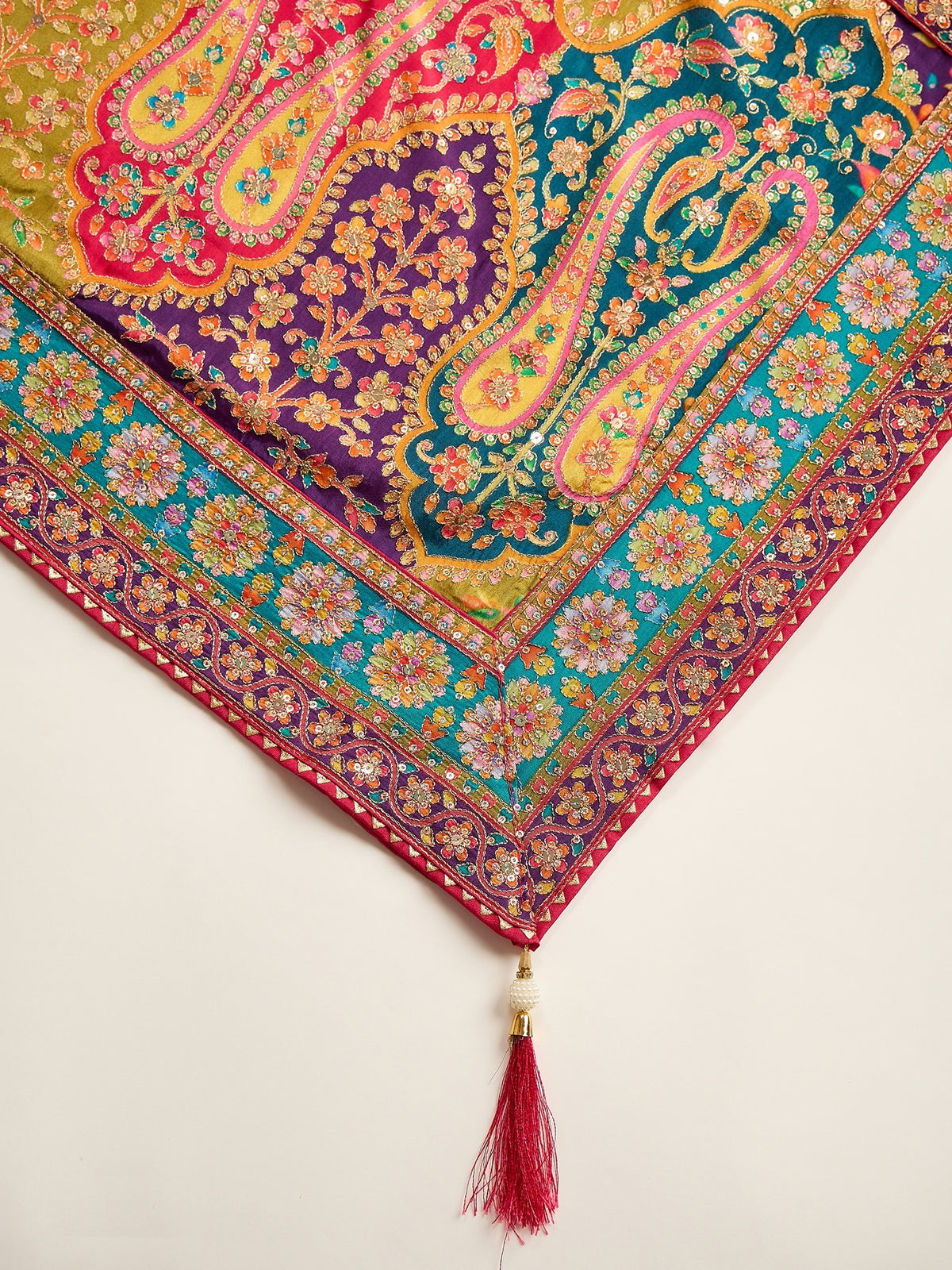 Mustard Silk Blend saree – detail view 6