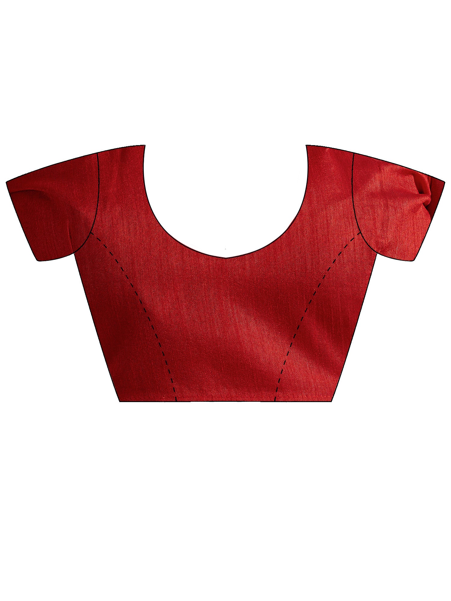 Unstitched red georgette blouse piece with solid design