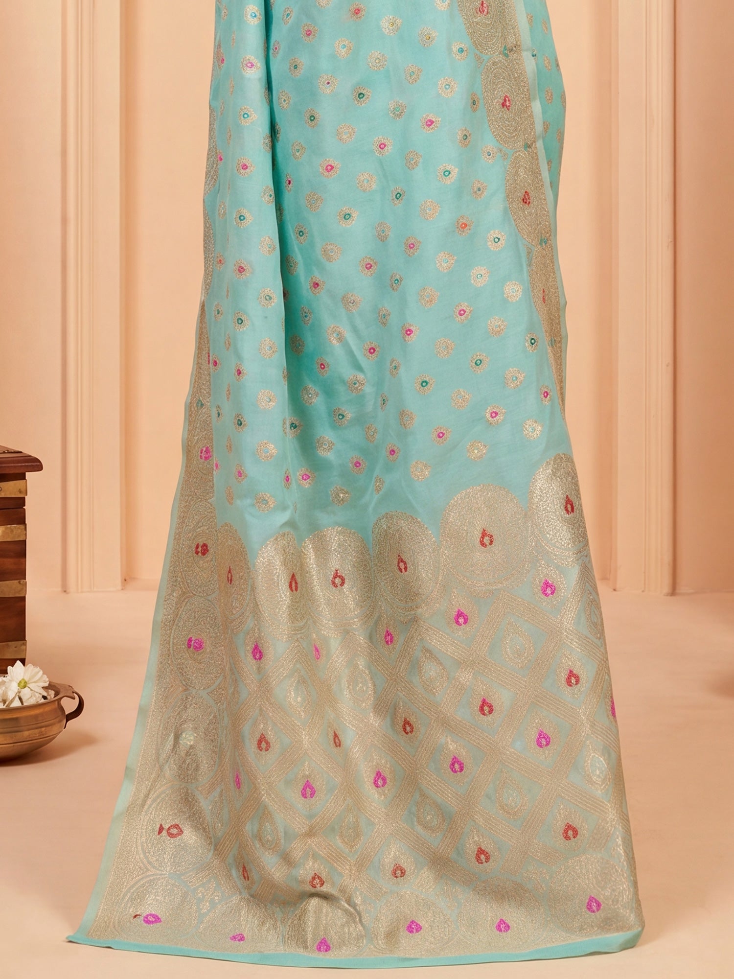 Light Blue Silk Blend saree – detail view 5