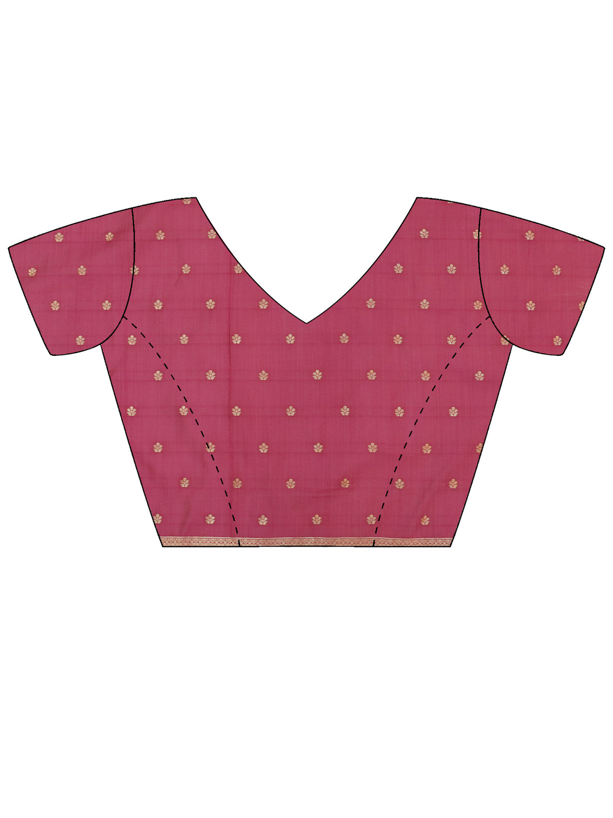 Unstitched magenta silk blend blouse piece with woven design design