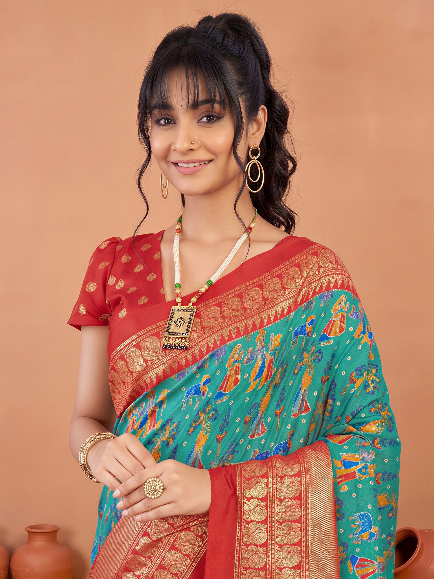 Light Blue Cotton Blend saree – detail view 4