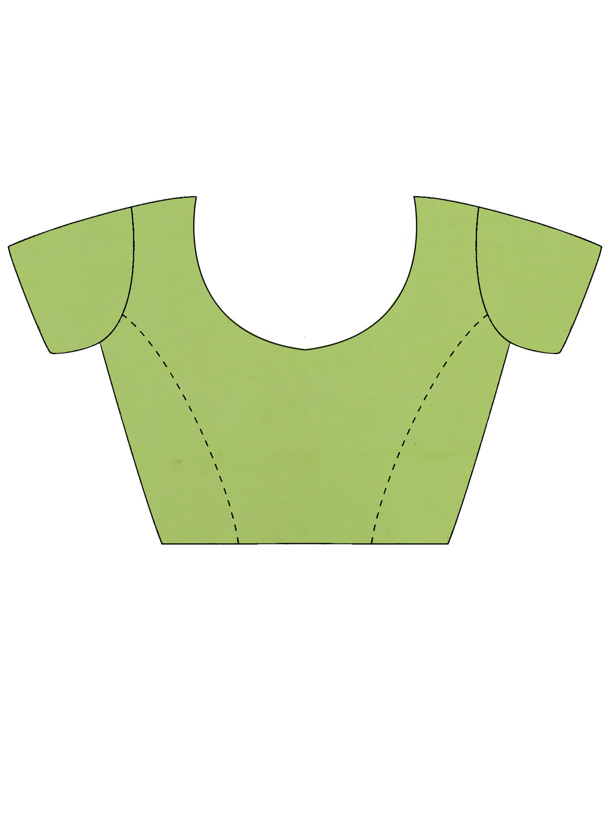 Unstitched lime green cotton linen blouse piece with solid design