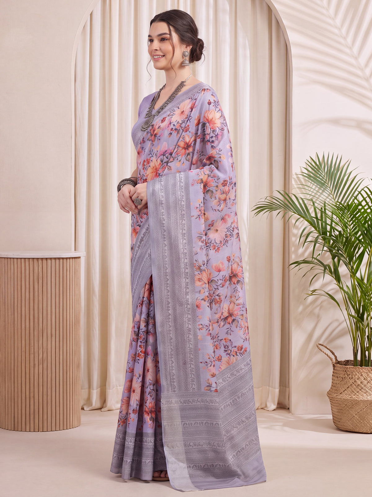 Lavender Silk Blend saree – detail view 2