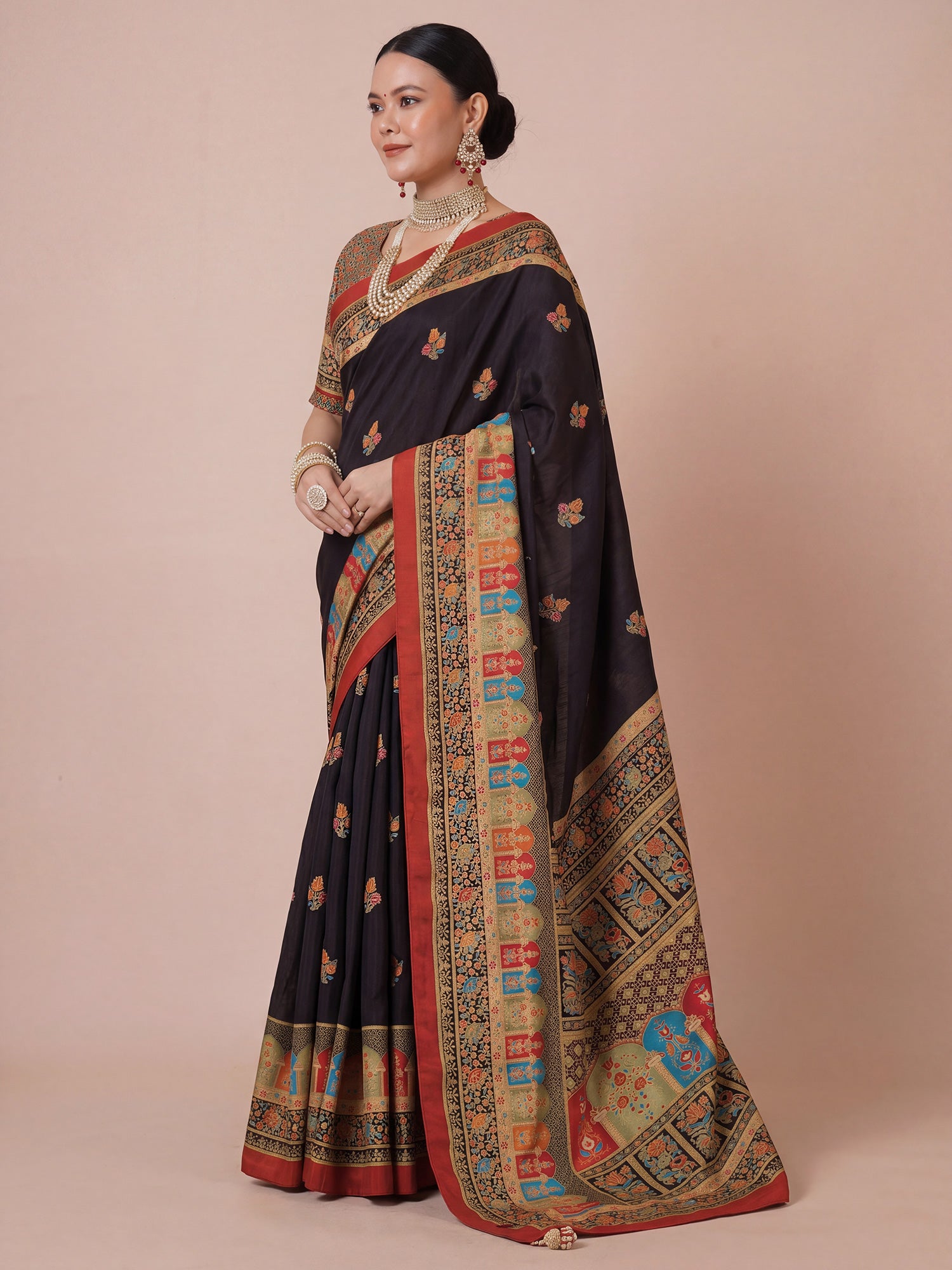Black Silk Blend saree – detail view 2