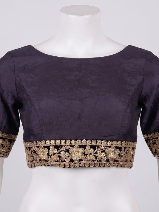 Purple Satin Silk saree – detail view 1