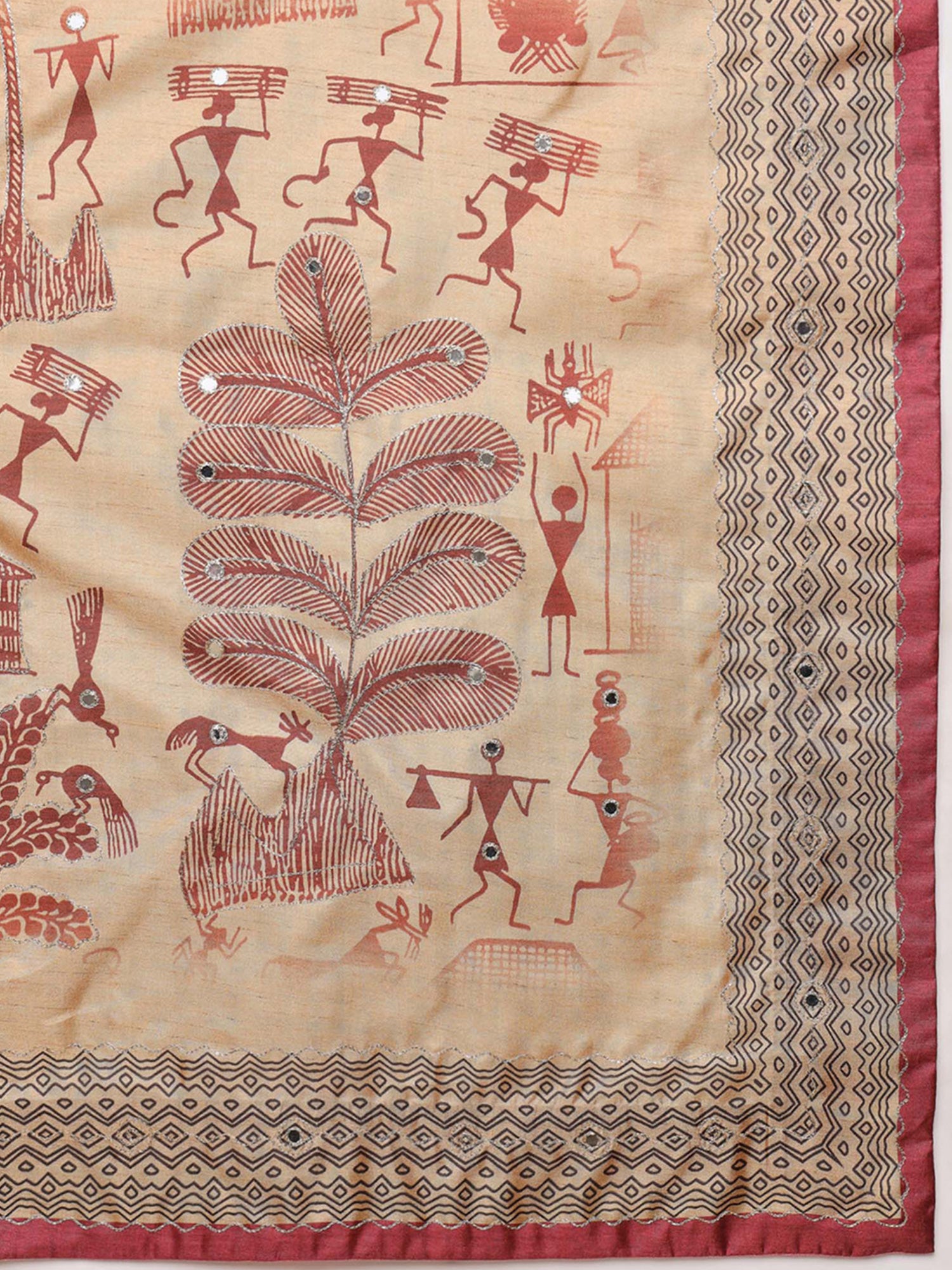Red Silk Blend saree – detail view 5