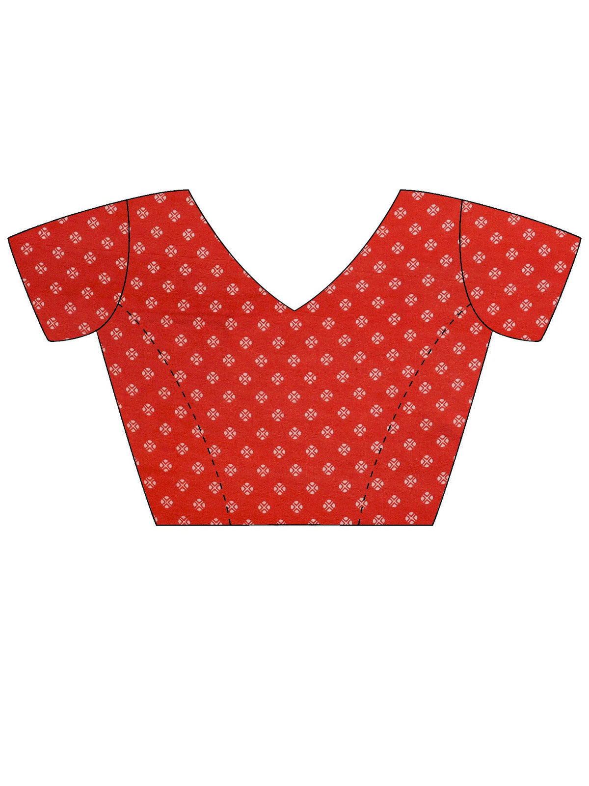 Unstitched red georgette blouse piece with ethnic motif design