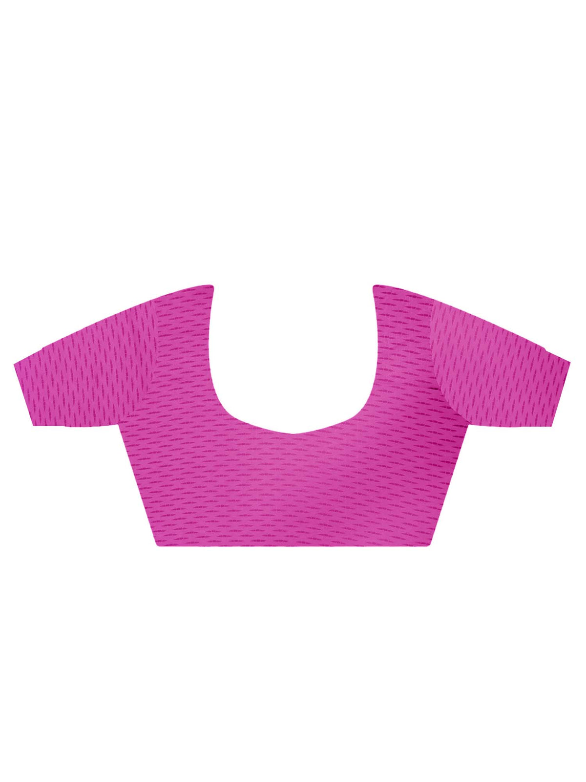 Unstitched magenta crepe blouse piece with geometric design