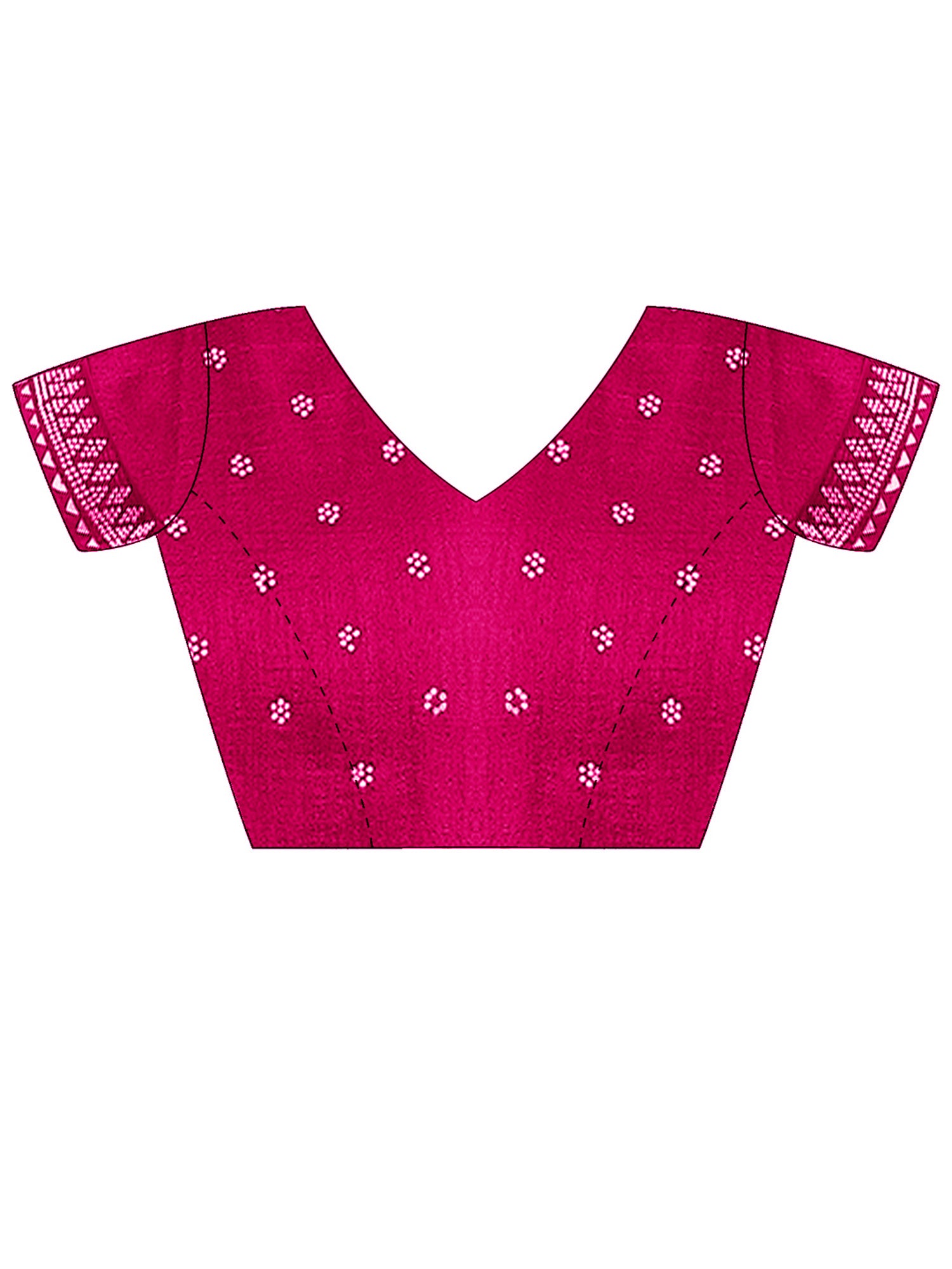 Unstitched pink vichitra silk blouse piece with embellished design