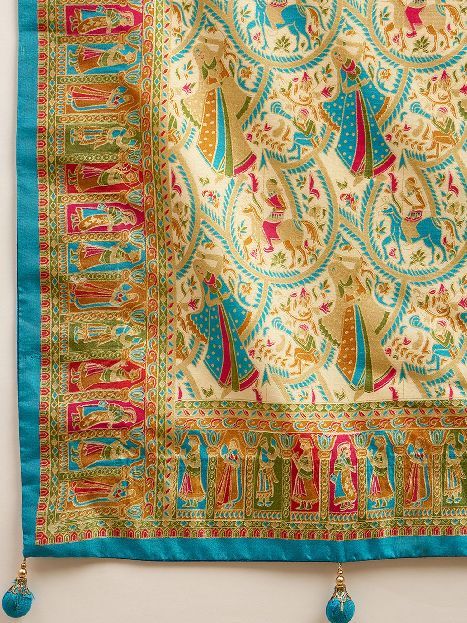 Cream Silk Blend saree – detail view 5