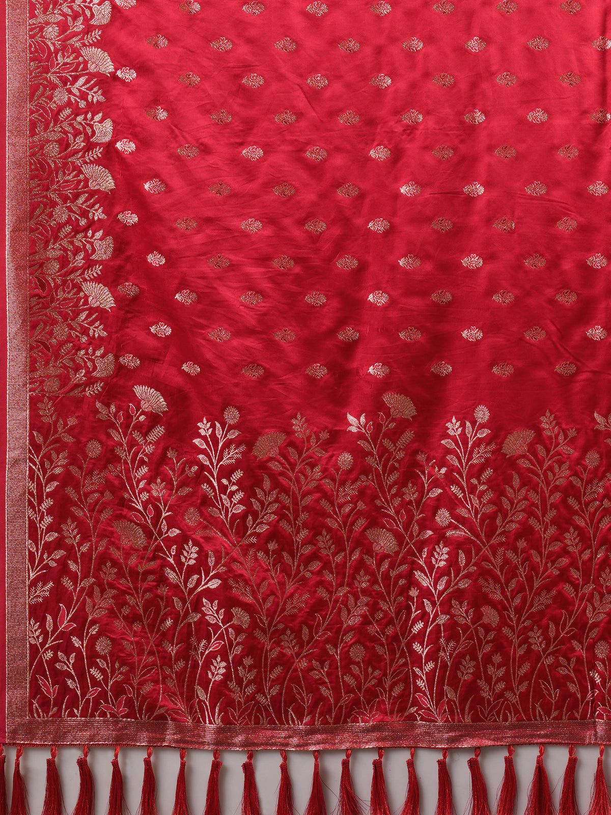 Red Silk Blend saree – detail view 4