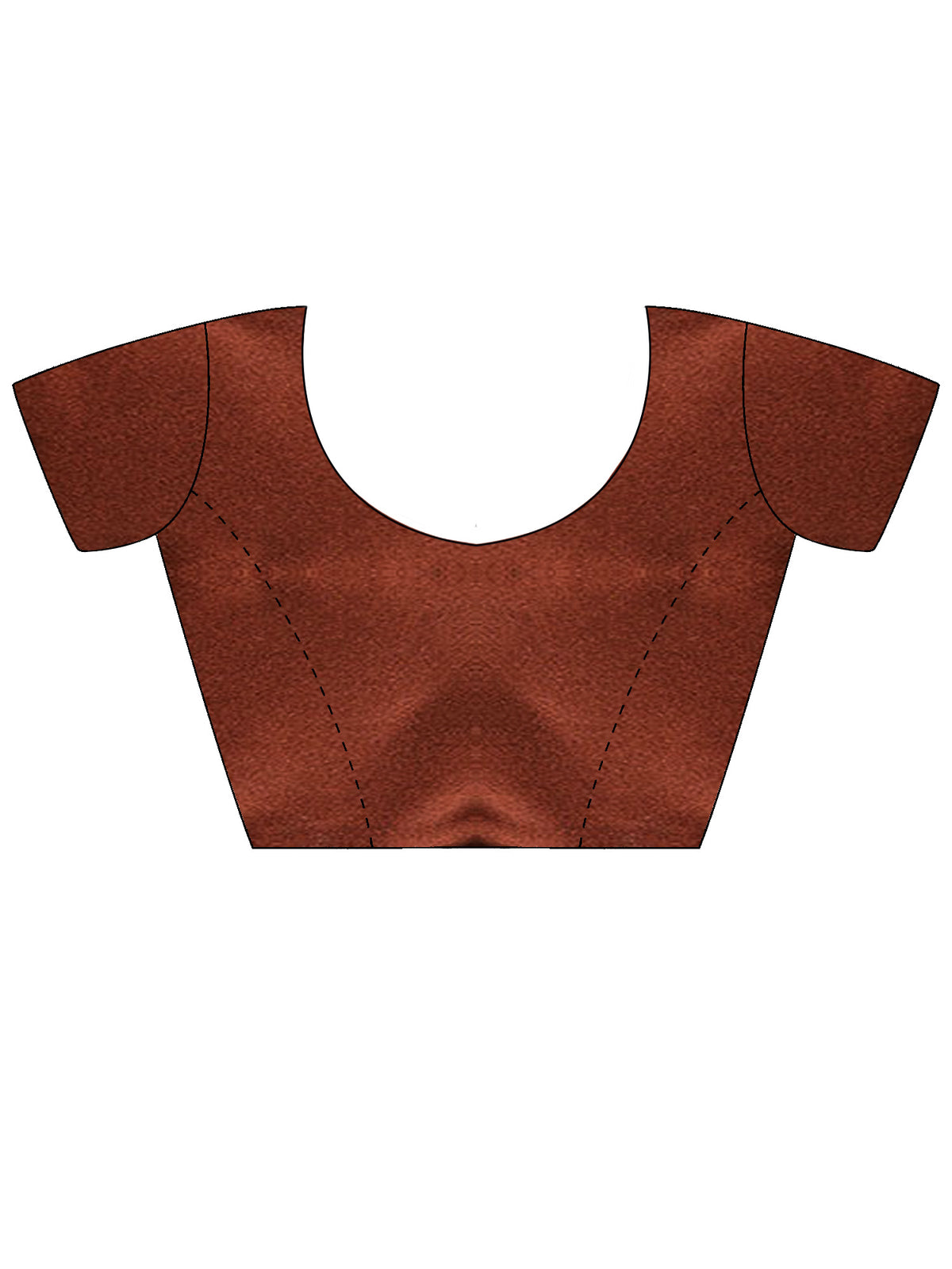 Unstitched brown satin blouse piece with solid design