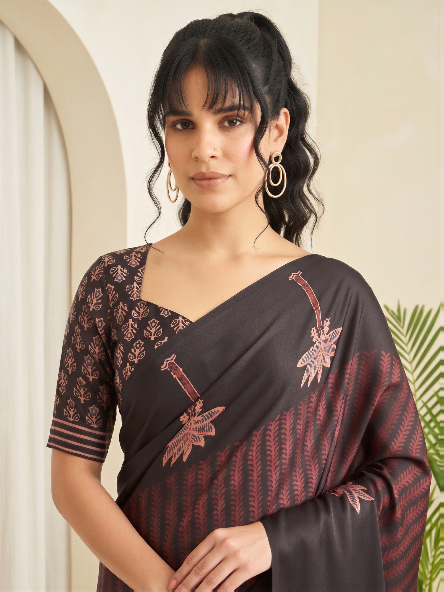 Black Silk Blend saree – detail view 4