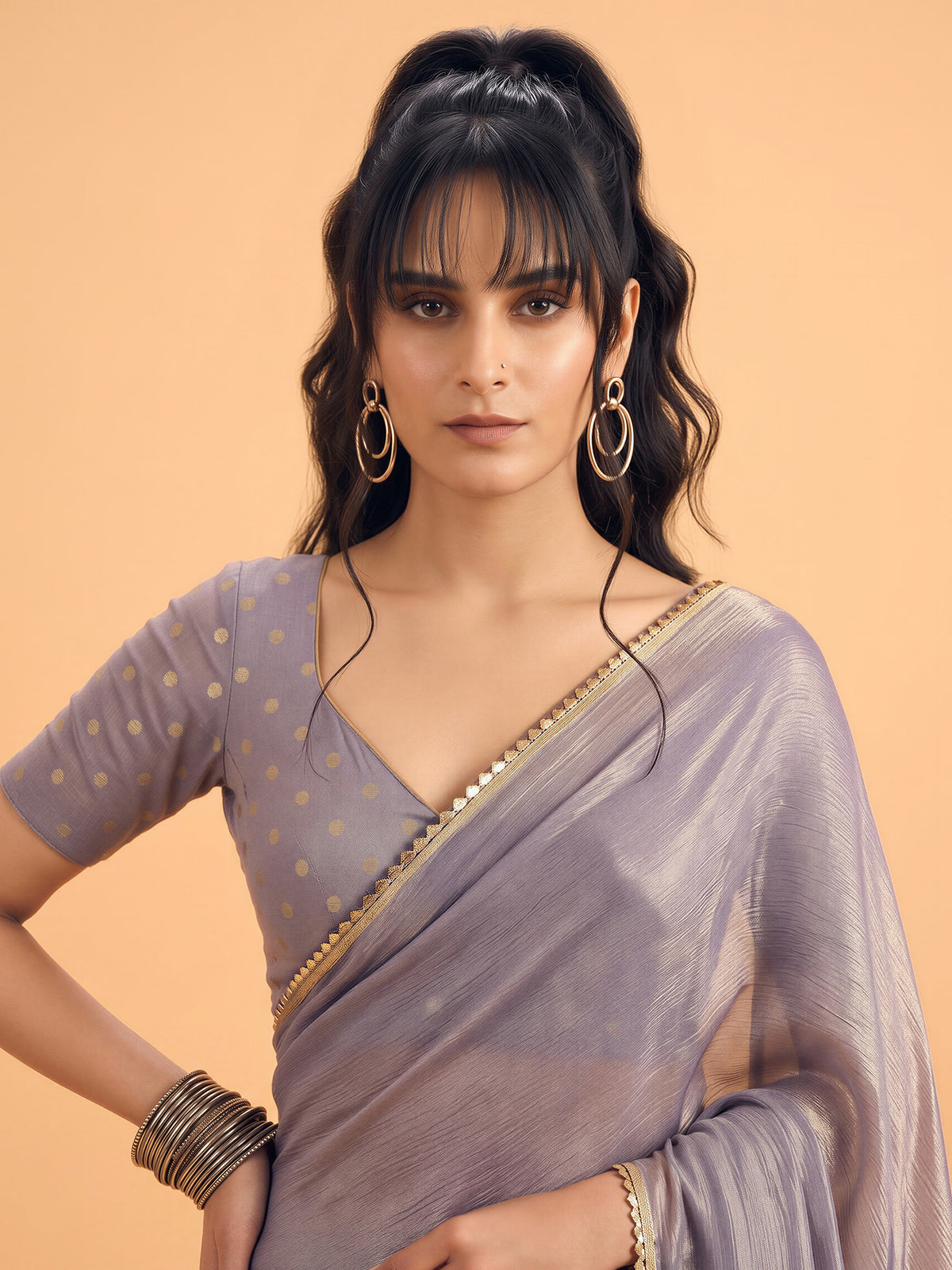 Metallic Silk saree – detail view 4