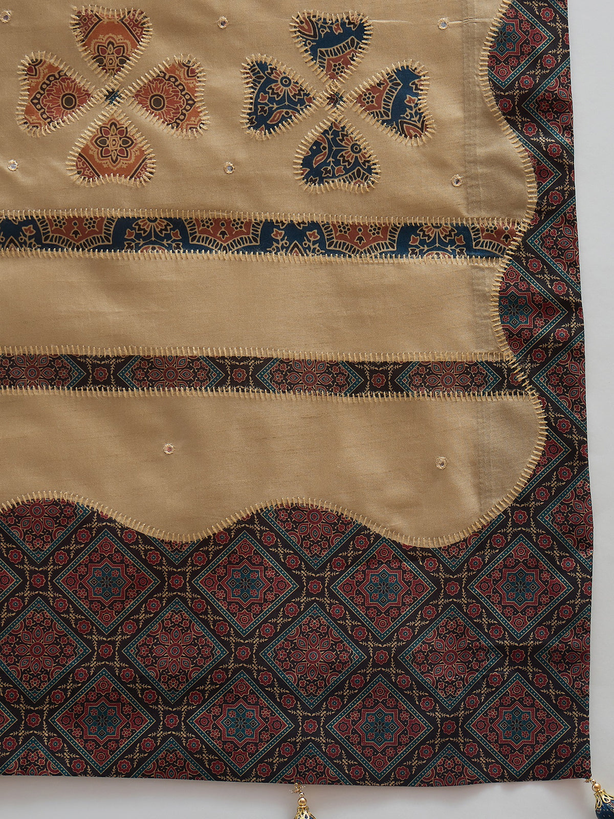 Light Brown silk blend saree view 7