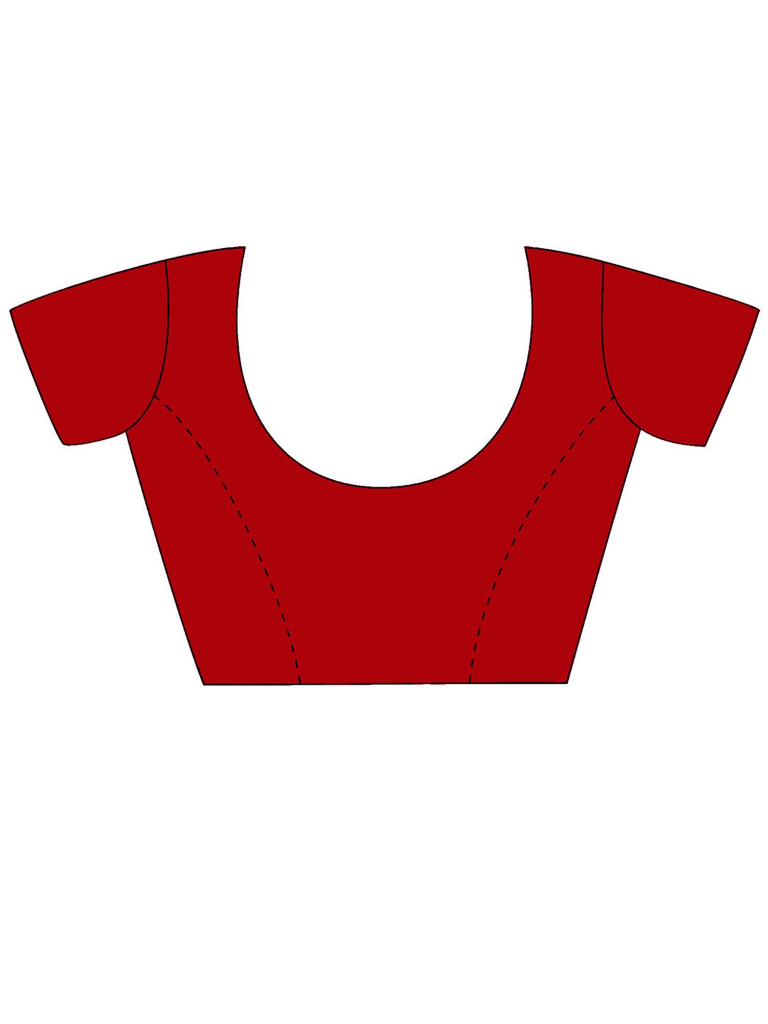 Unstitched red bhagalpuri silk blouse piece with solid design