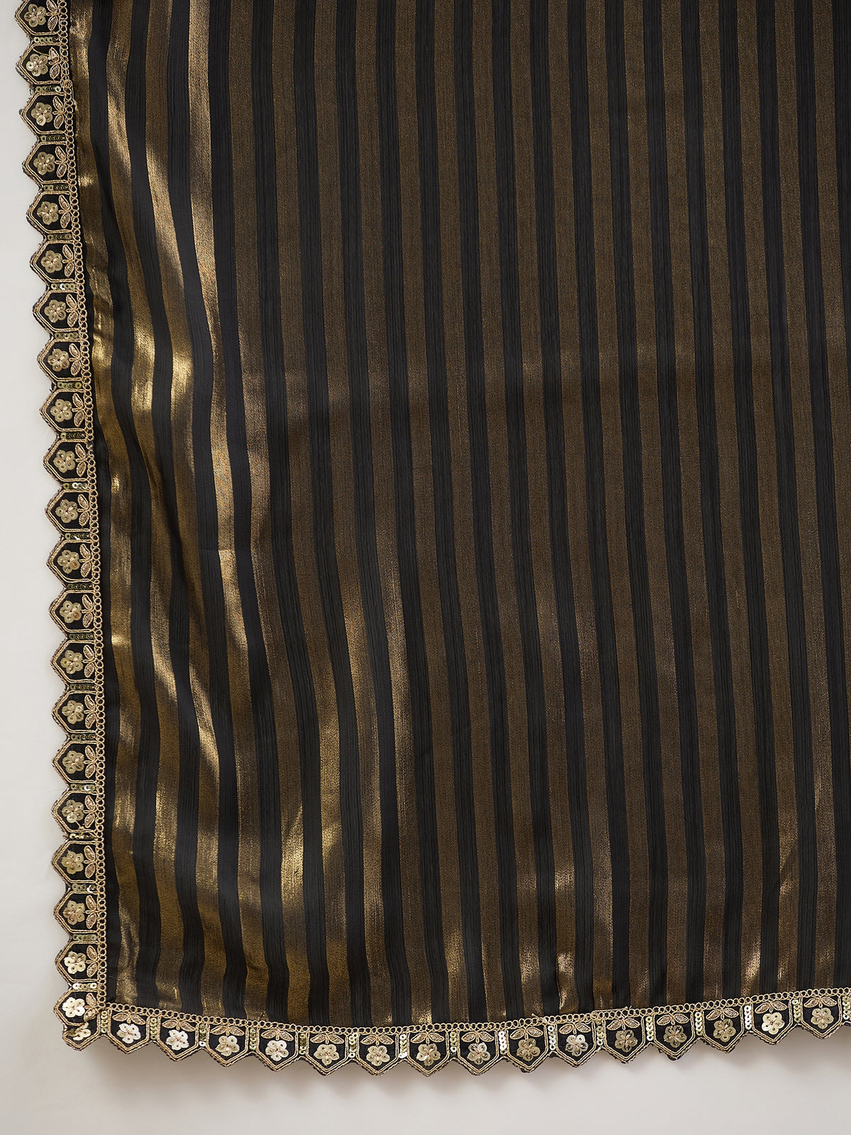 Black Satin saree – detail view 5