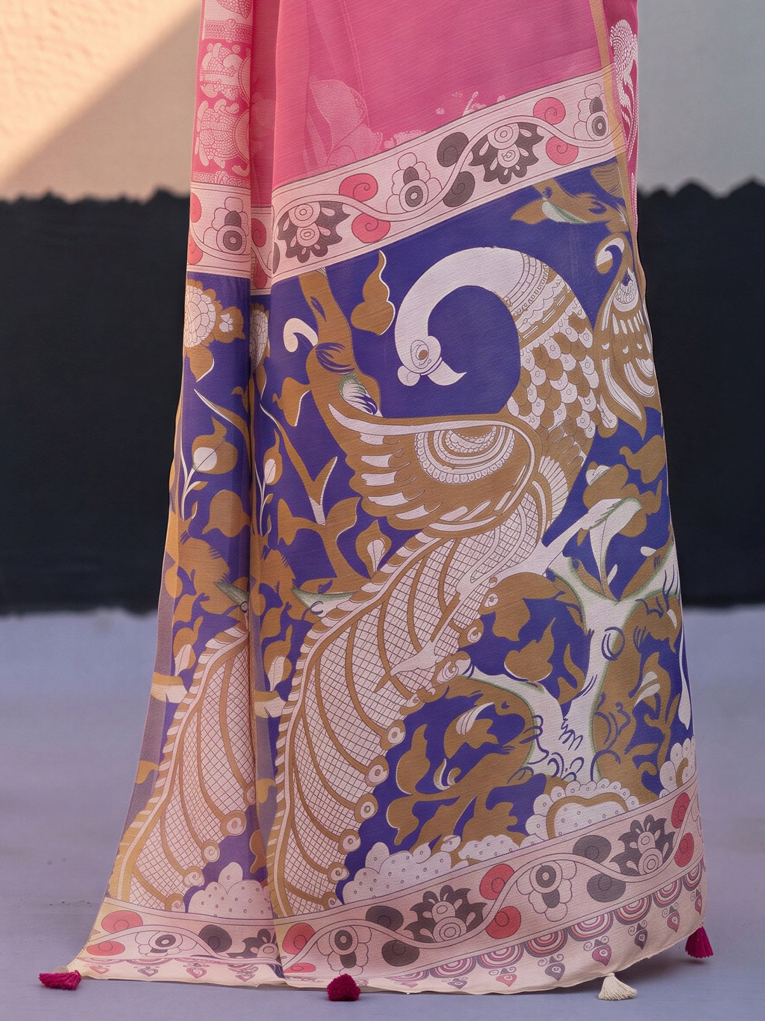 Pink Cotton Blend saree – detail view 5